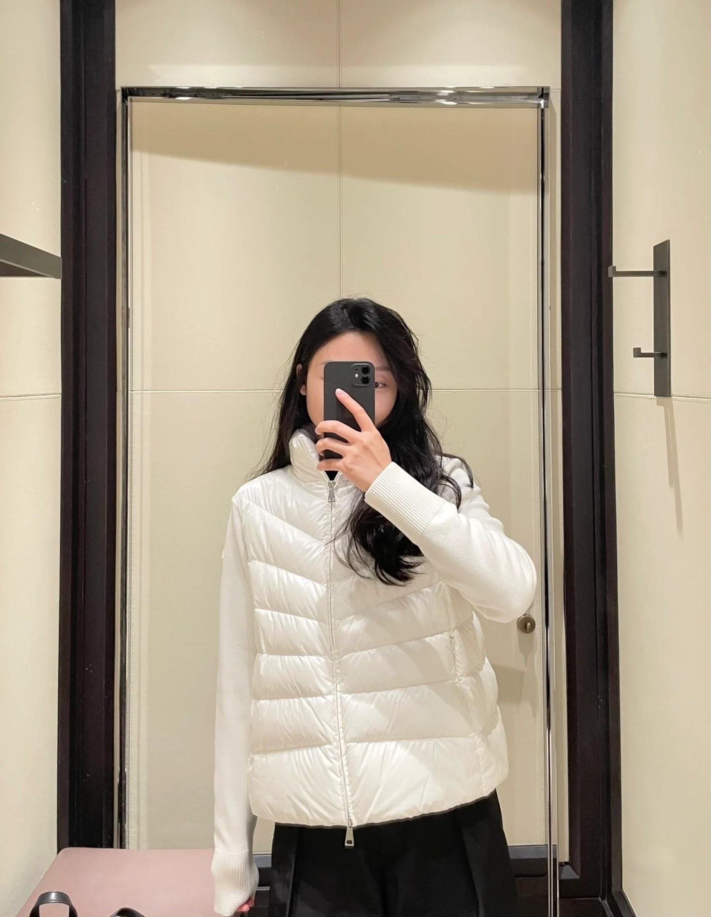 Nordstrom Moncler Quilted Nylon & Wool Knit Cardigan D80219 - Image 9