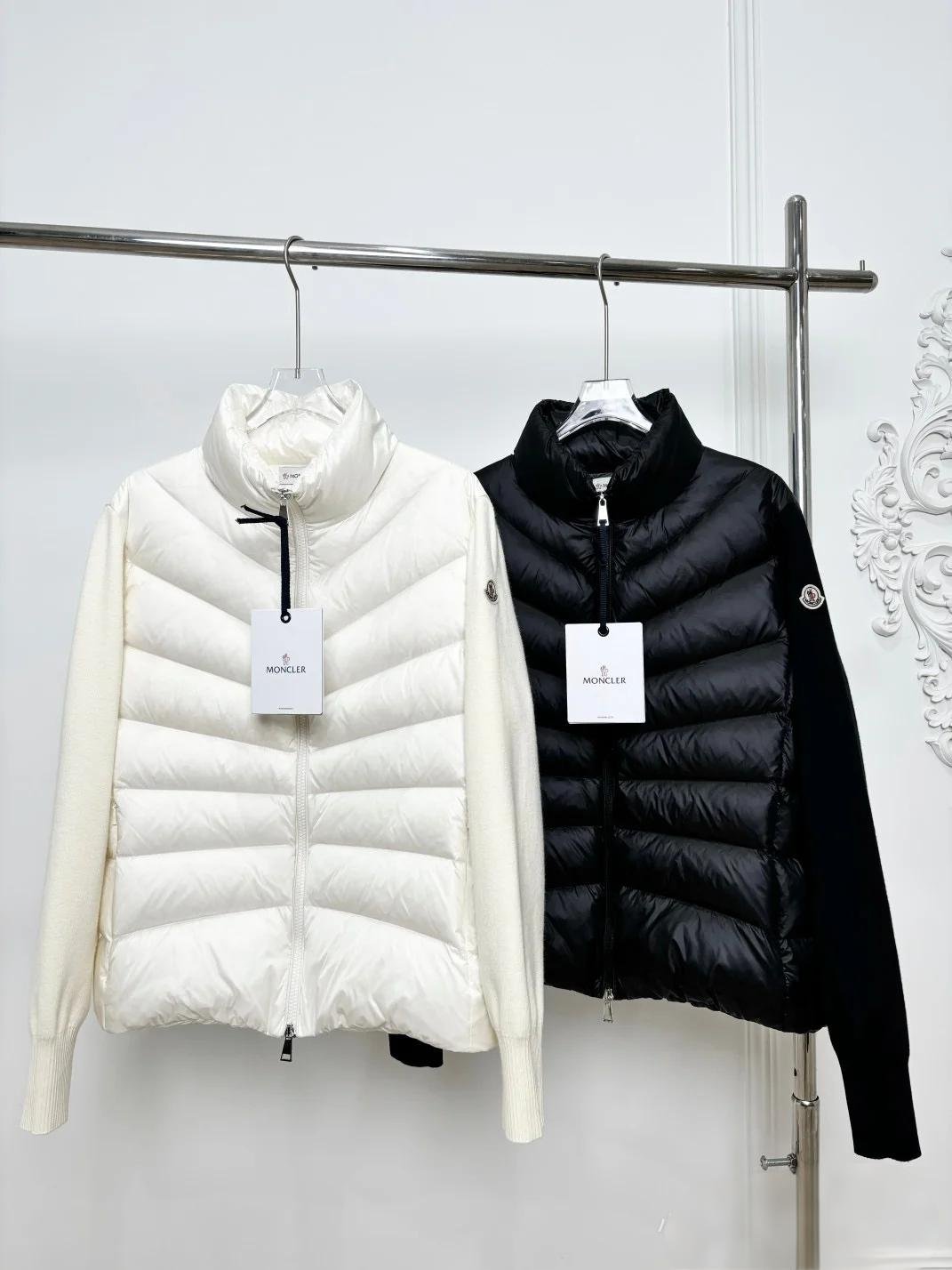 Nordstrom Moncler Quilted Nylon & Wool Knit Cardigan D80219 - Image 3