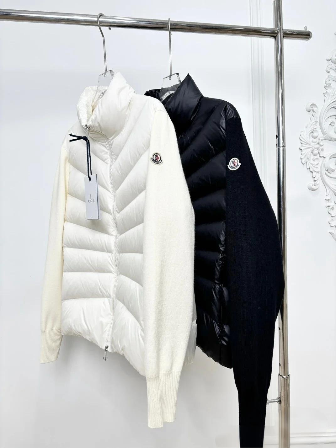 Nordstrom Moncler Quilted Nylon & Wool Knit Cardigan D80219 - Image 4