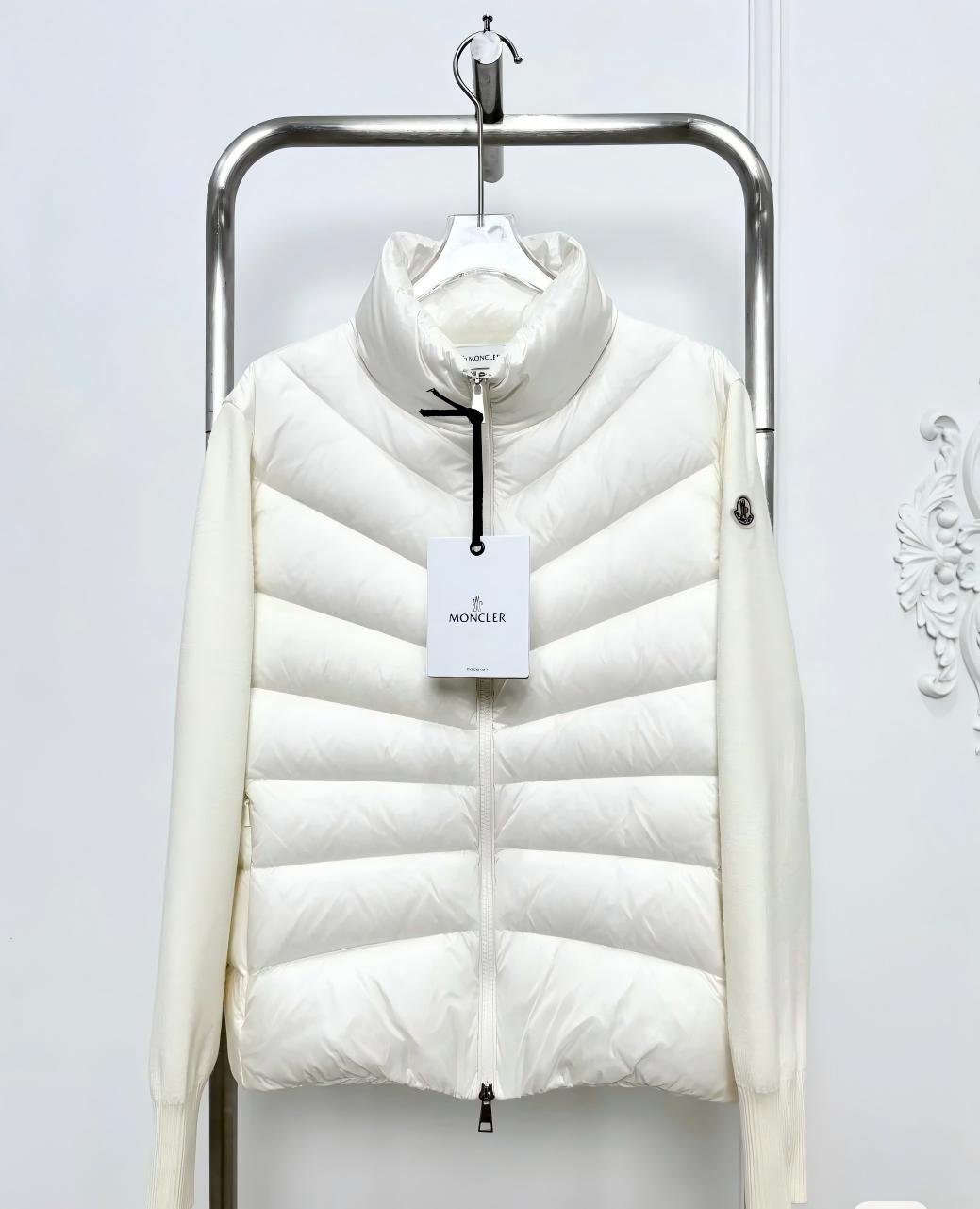 Nordstrom Moncler Quilted Nylon & Wool Knit Cardigan D80219 - Image 5