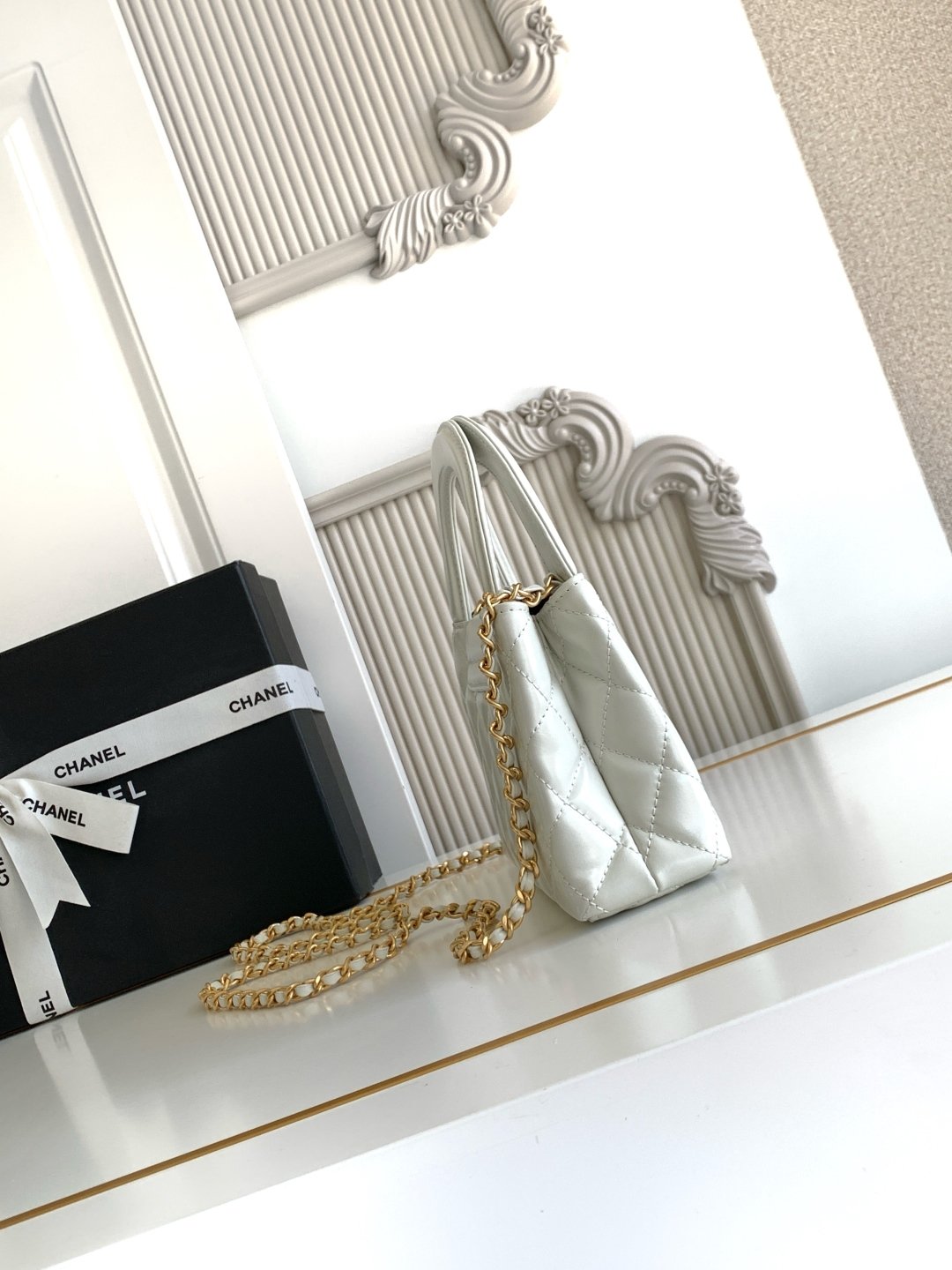 Mirror Chanel Kelly Mini Shopping Bag mirror quality full set of package D82901 - Image 10