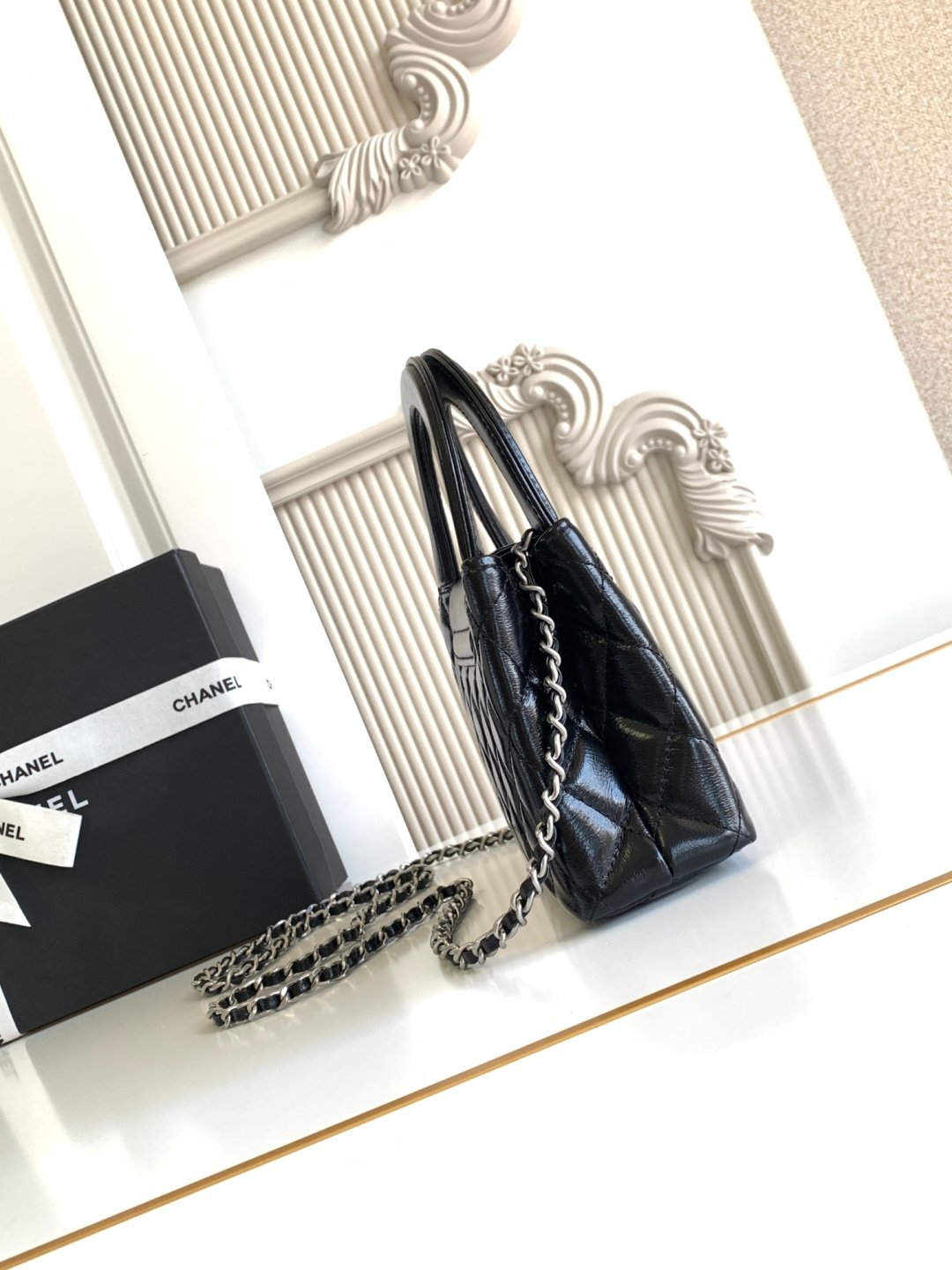 Mirror Chanel Kelly Mini Shopping Bag mirror quality full set of package D82901 - Image 12