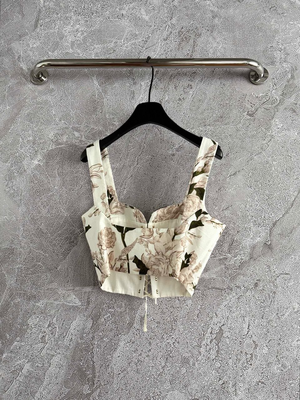 Agua by Agua Bendita Reserva cropped lace-up floral-print D90705 - Image 3