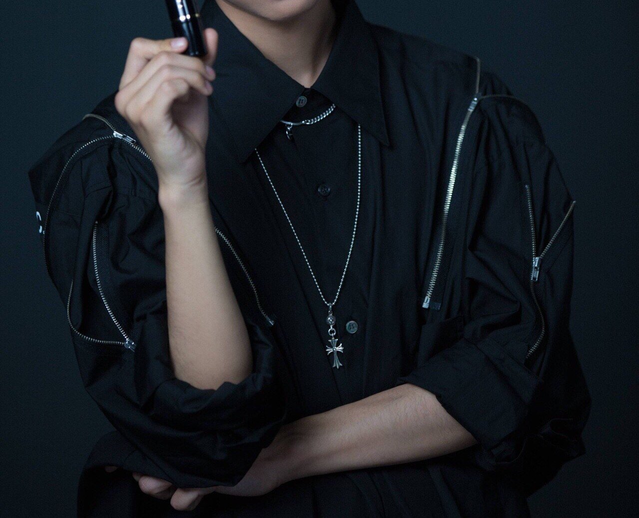 Chromite Heart Classic Cross Beaded Necklace L91702 - Image 2