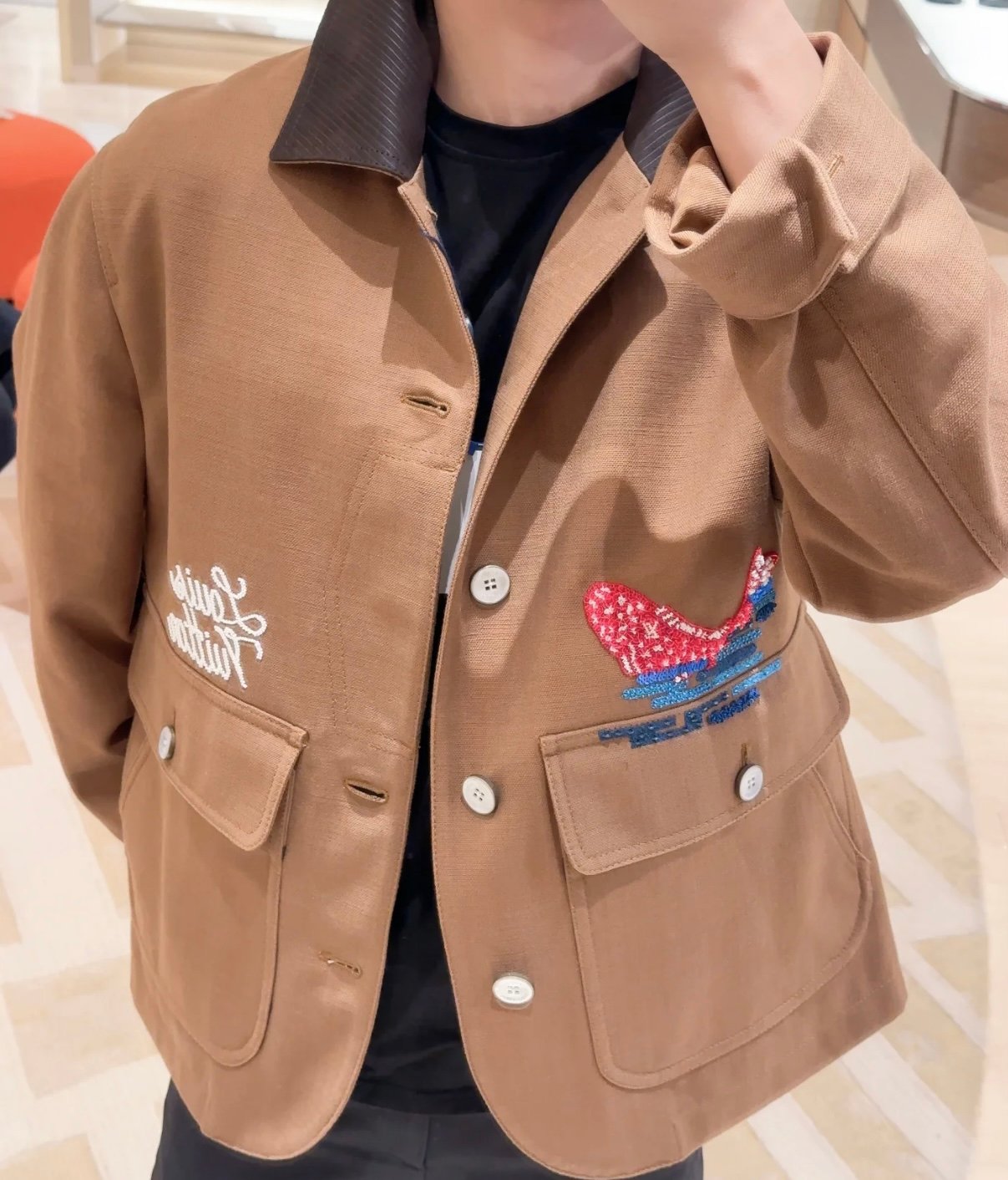 Louis Vuitton Embellished Workwear Jacket 92104 - Image 6