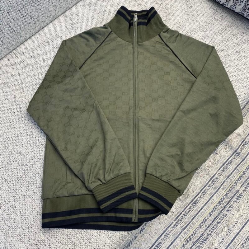 GUCCI Knitted Jacquard Zipper Jacket 92304