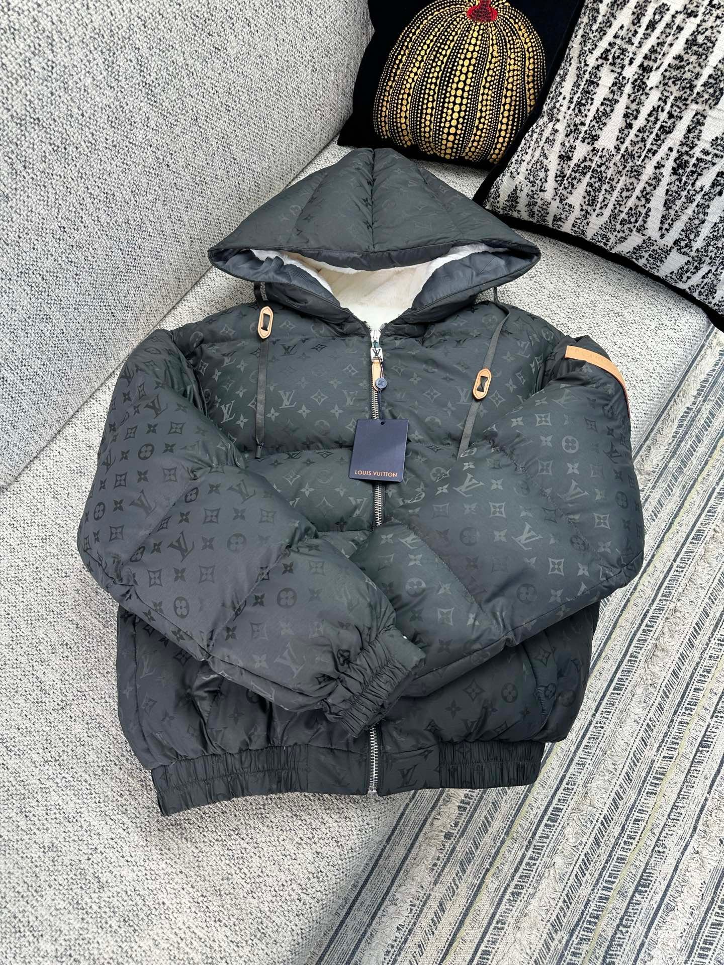 LV printed pullover with hood and drawstring cotton jacket 103104