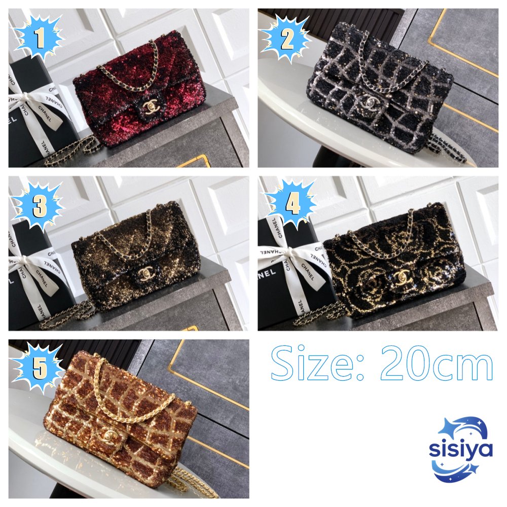 CHANEL Super shiny sequin bead bag L101701