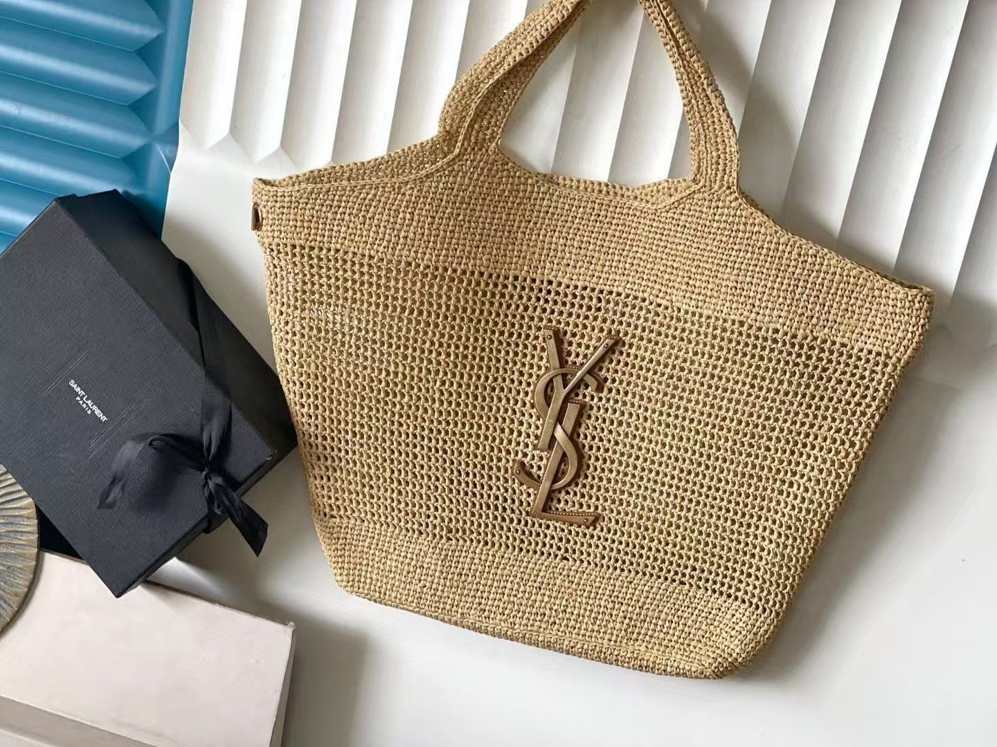 YSL Raffia Straw Bag L101601 - Image 2