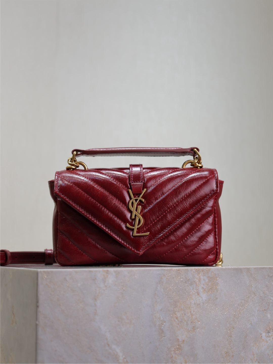 YSL mini College Wax Leather Chain Bag L100303 - Image 3