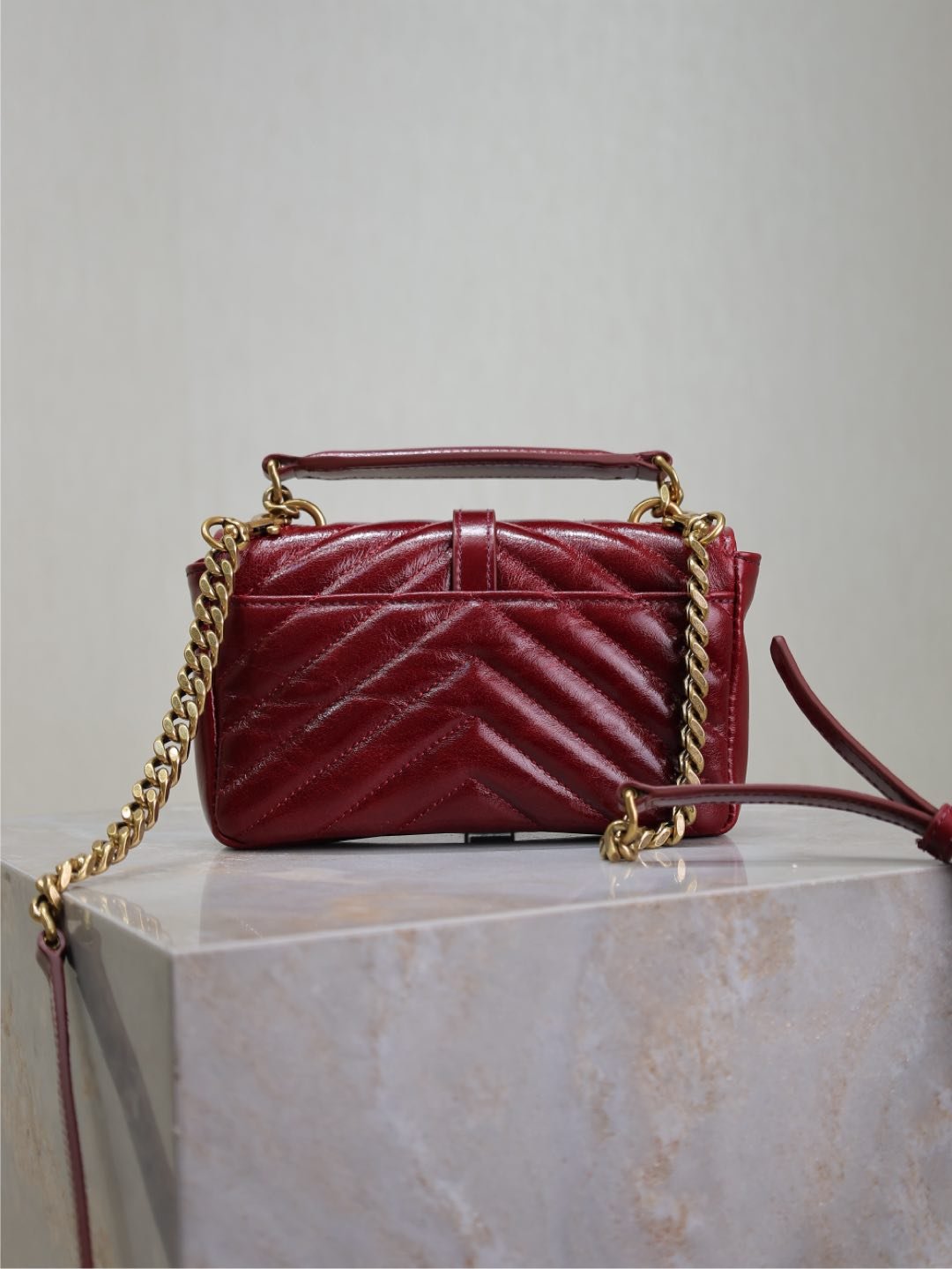 YSL mini College Wax Leather Chain Bag L100303 - Image 8