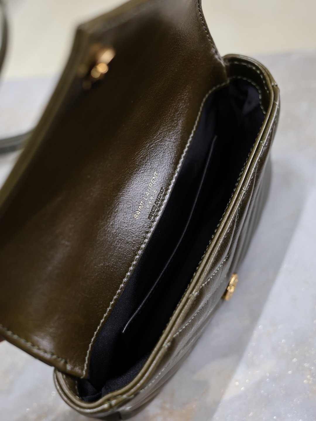 YSL mini College Wax Leather Chain Bag L100303 - Image 10
