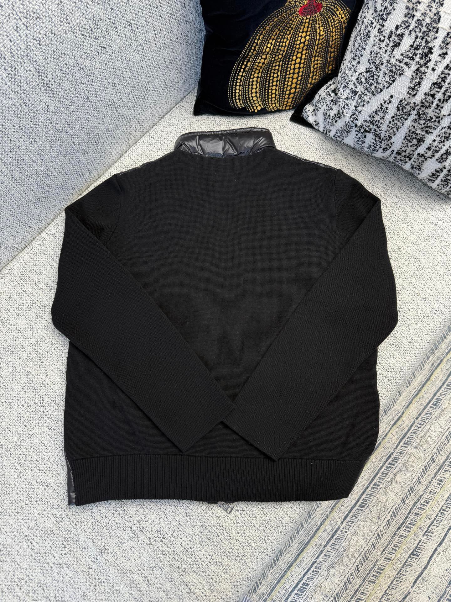 Moncler Black Padded Wool Zip-Up Cardigan 100701 - Image 3