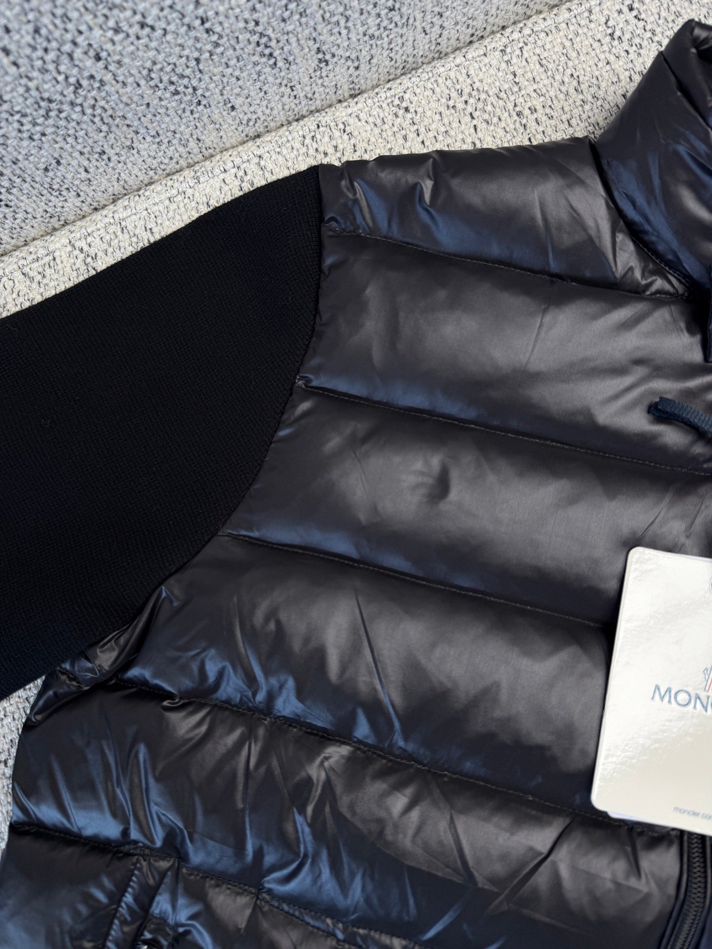 Moncler Black Padded Wool Zip-Up Cardigan 100701 - Image 5