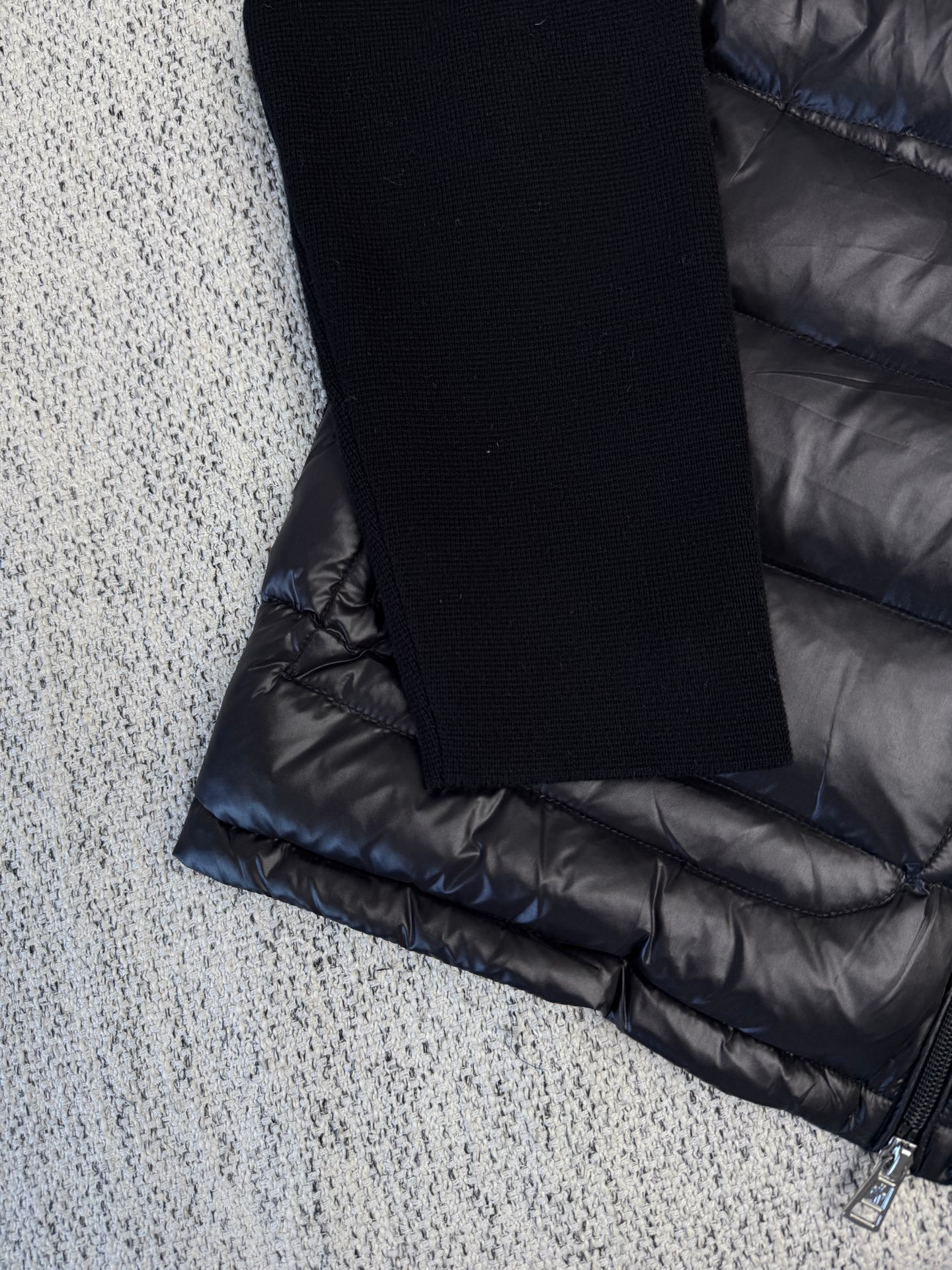 Moncler Black Padded Wool Zip-Up Cardigan 100701 - Image 6