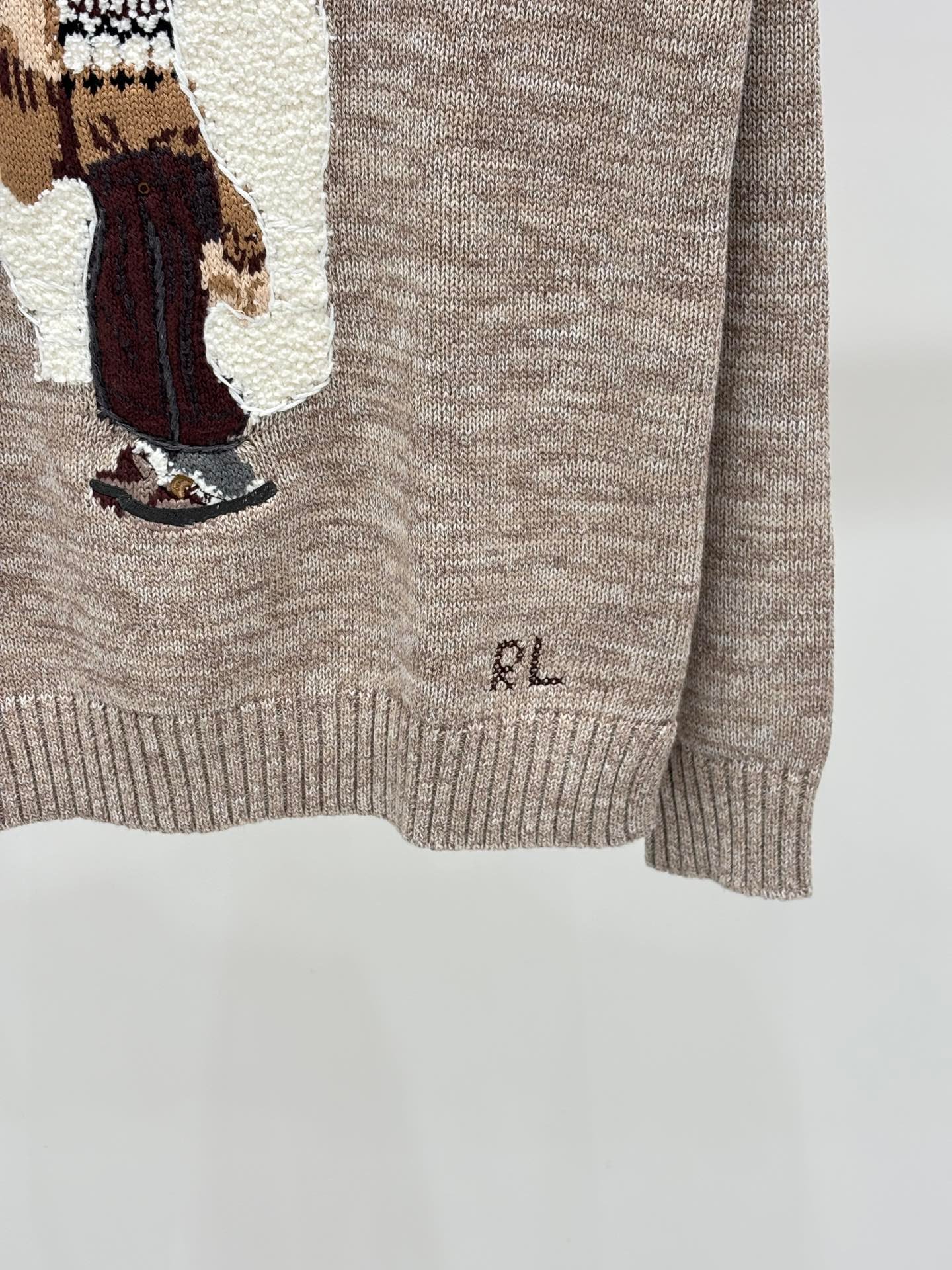 POLO wool teddy bear jacquard knitted long-sleeve shirt D101402 - Image 7
