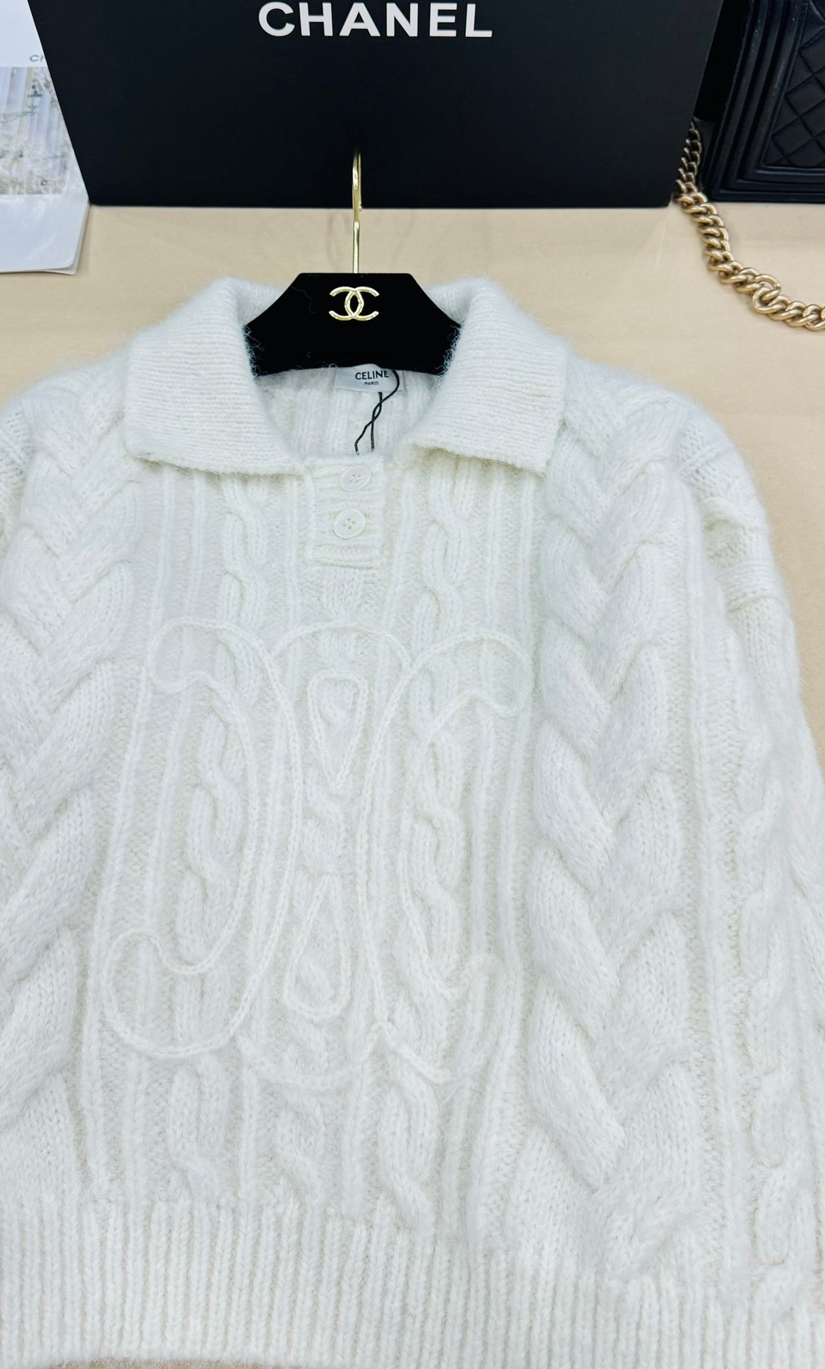 Celine knitted collar long-sleeved shirt D102103 - Image 5
