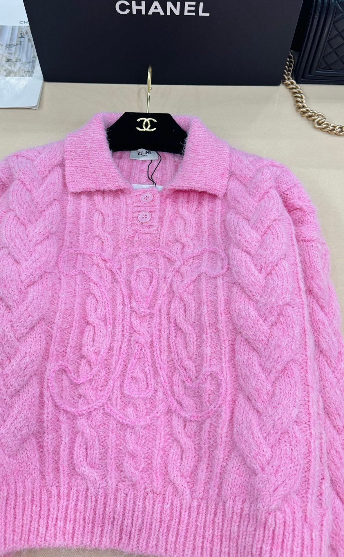 Celine knitted collar long-sleeved shirt D102103 - Image 6