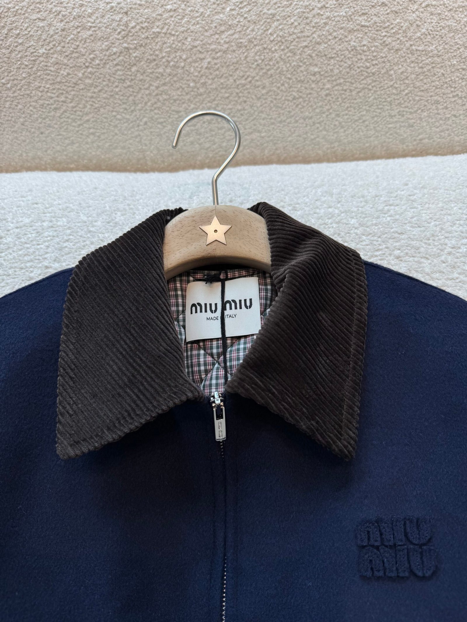 Miumiu corduroy collar wool cotton jacket D102303 - Image 5