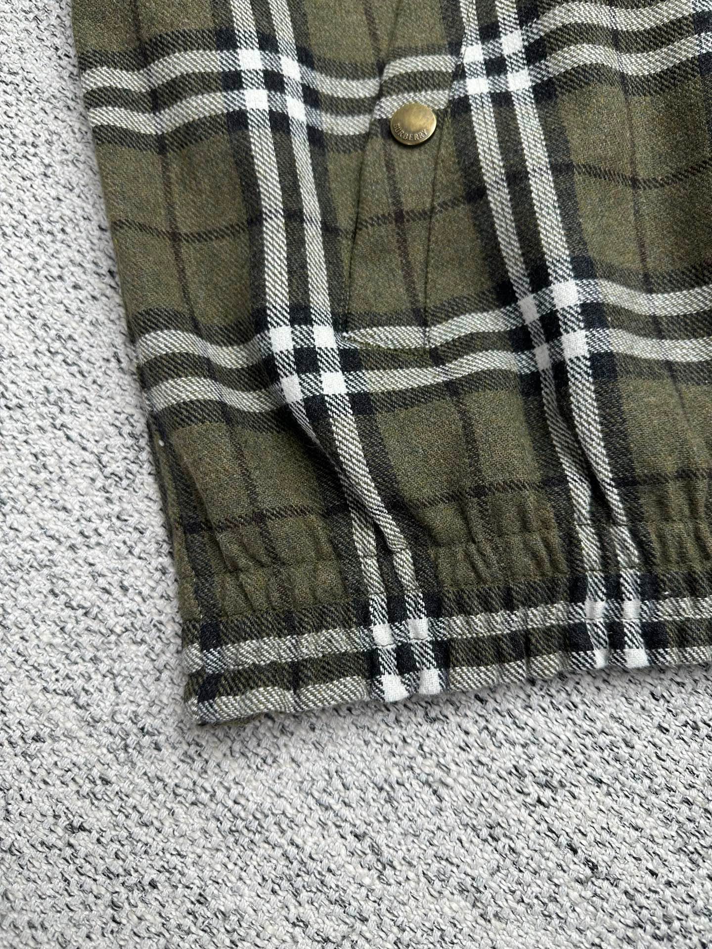 Burberry check-patterned interwoven wool Harrington coat 102402 - Image 6