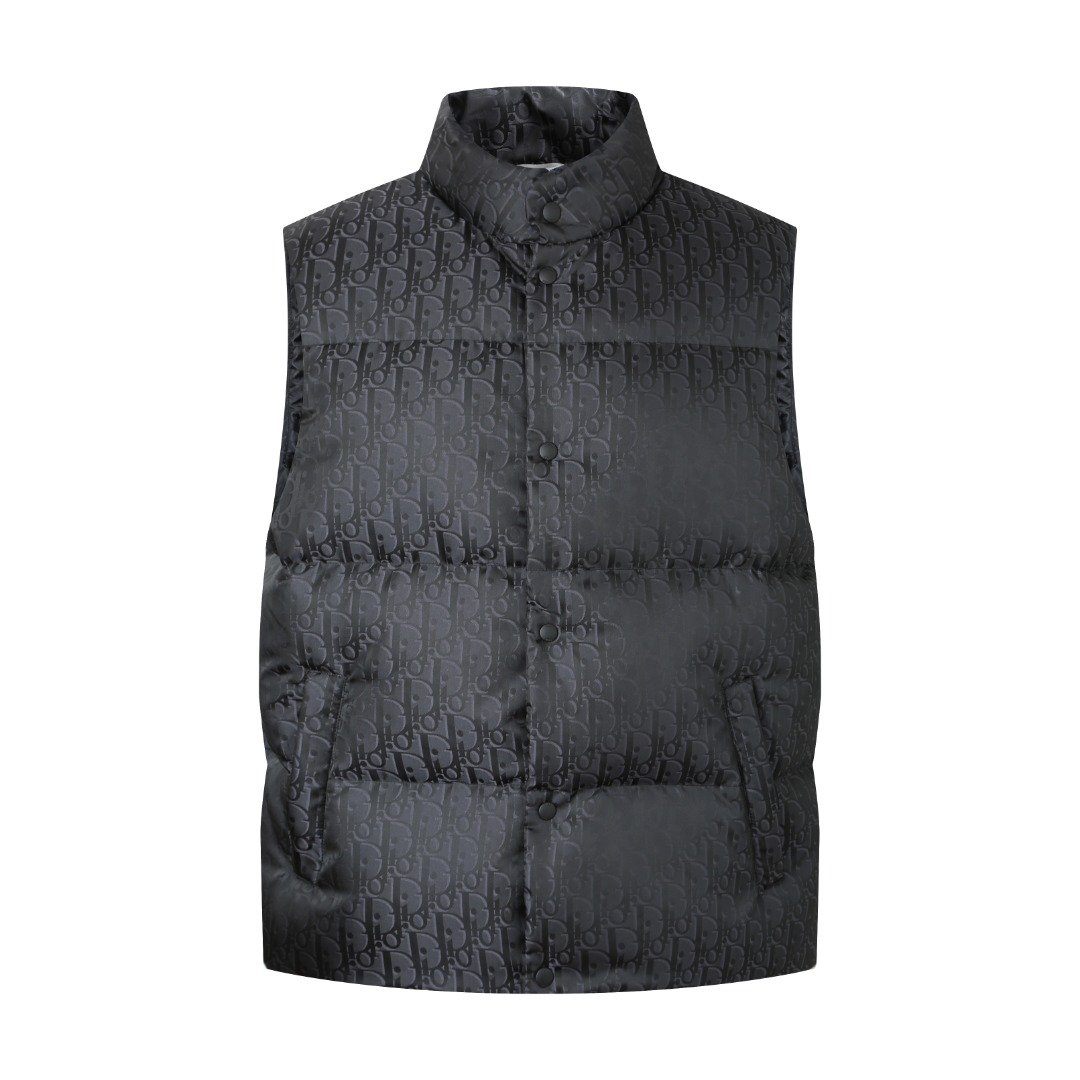 Dior Oblique Down Vest Black Cotton-Blend Jacquard 110703