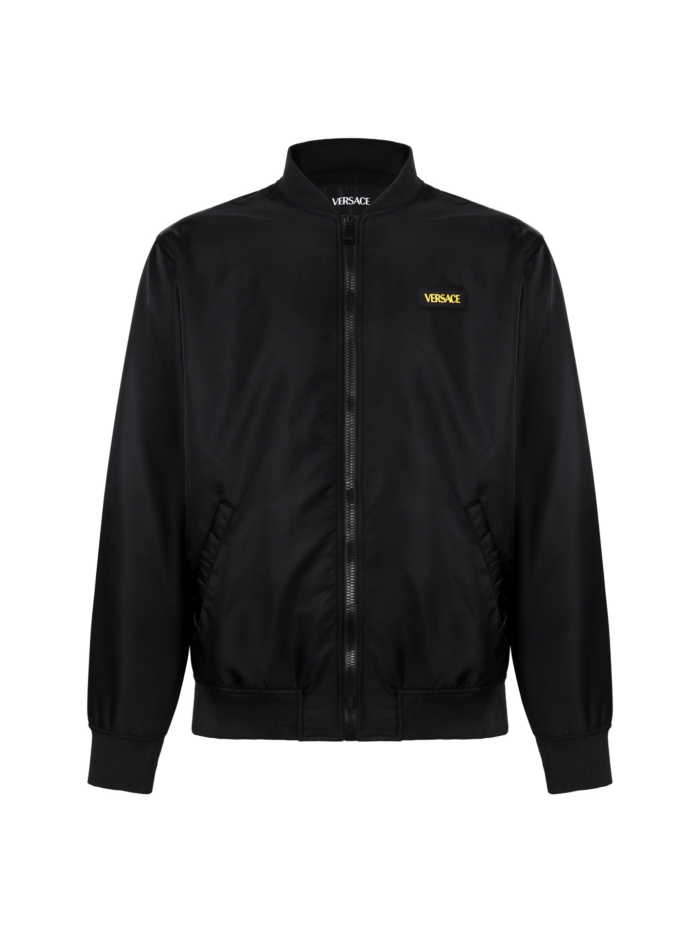 VERSACE Embroidered Medusa Head Portrait Zip-Up Long-Sleeve Shirt 110102