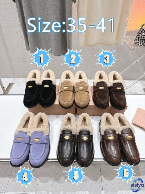 Miumiu Fur Leather Loafers L110103