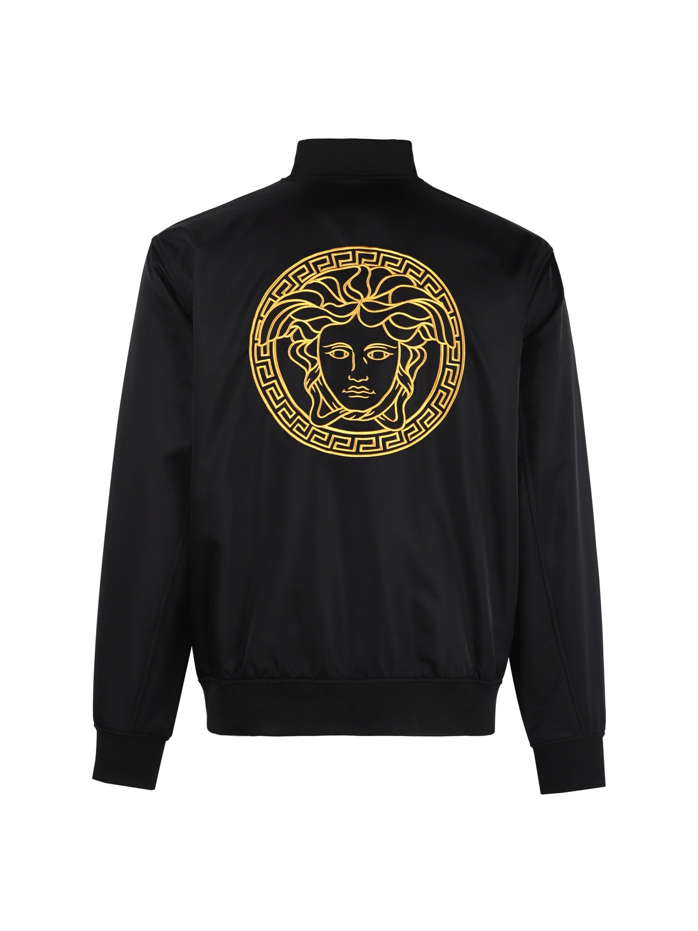 VERSACE Embroidered Medusa Head Portrait Zip-Up Long-Sleeve Shirt 110102 - Image 3