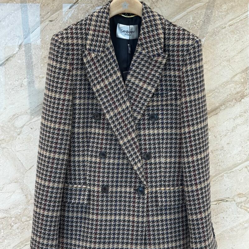 YSL Peacock Pattern Wool Coat D110306
