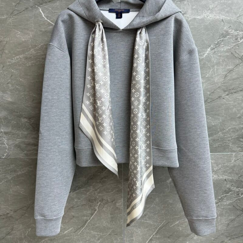 Louis Vuitton ropped Monogram Scarf Hoodie D110502