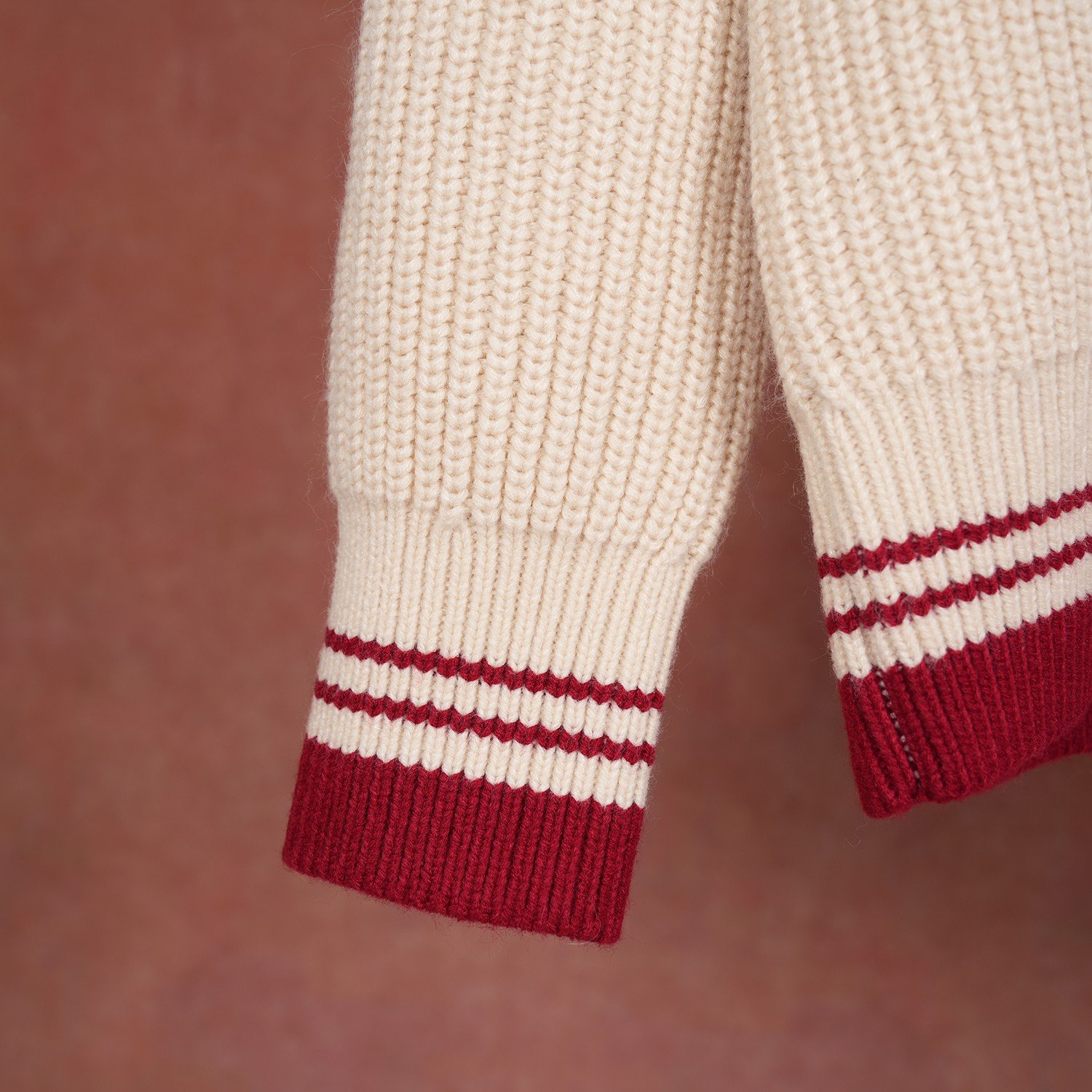 Ami Contrasting Color V-neck Long-Sleeved Pullover Knit Shirt D110410 - Image 6