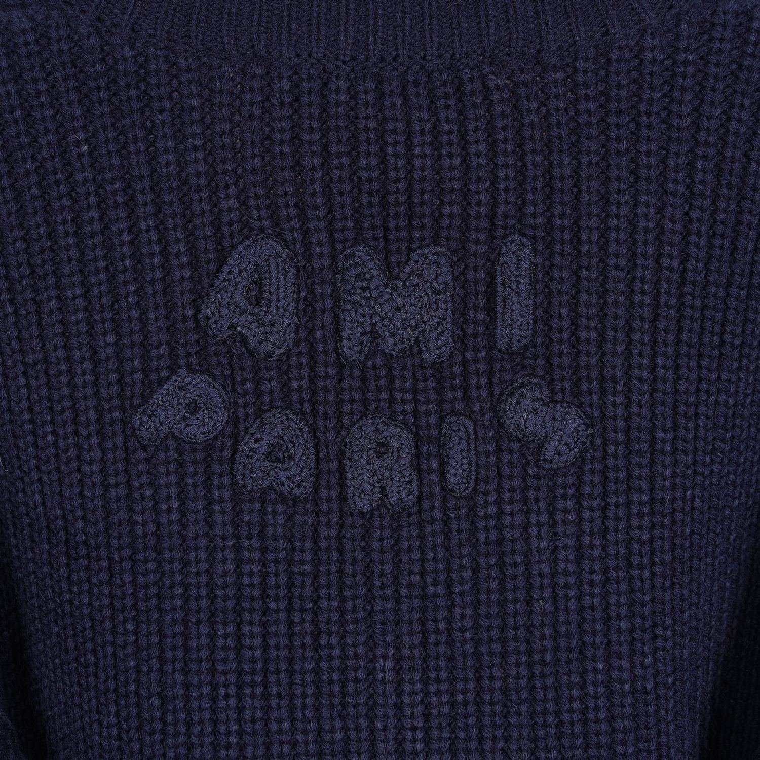 Ami Contrasting Color V-neck Long-Sleeved Pullover Knit Shirt D110410 - Image 7