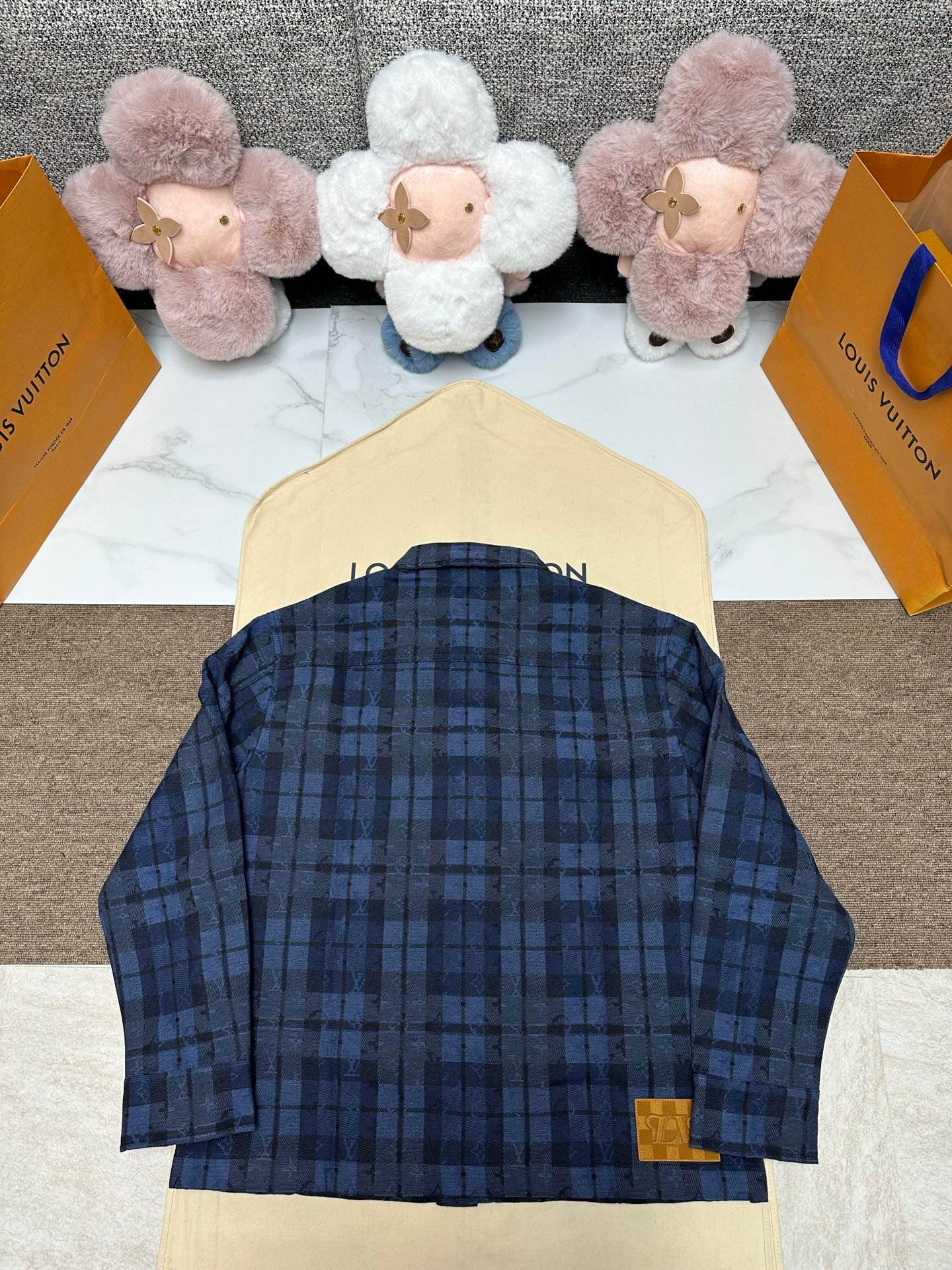 Louis Vuitton Monogram Tartan Denim Overshirt 110603 - Image 3