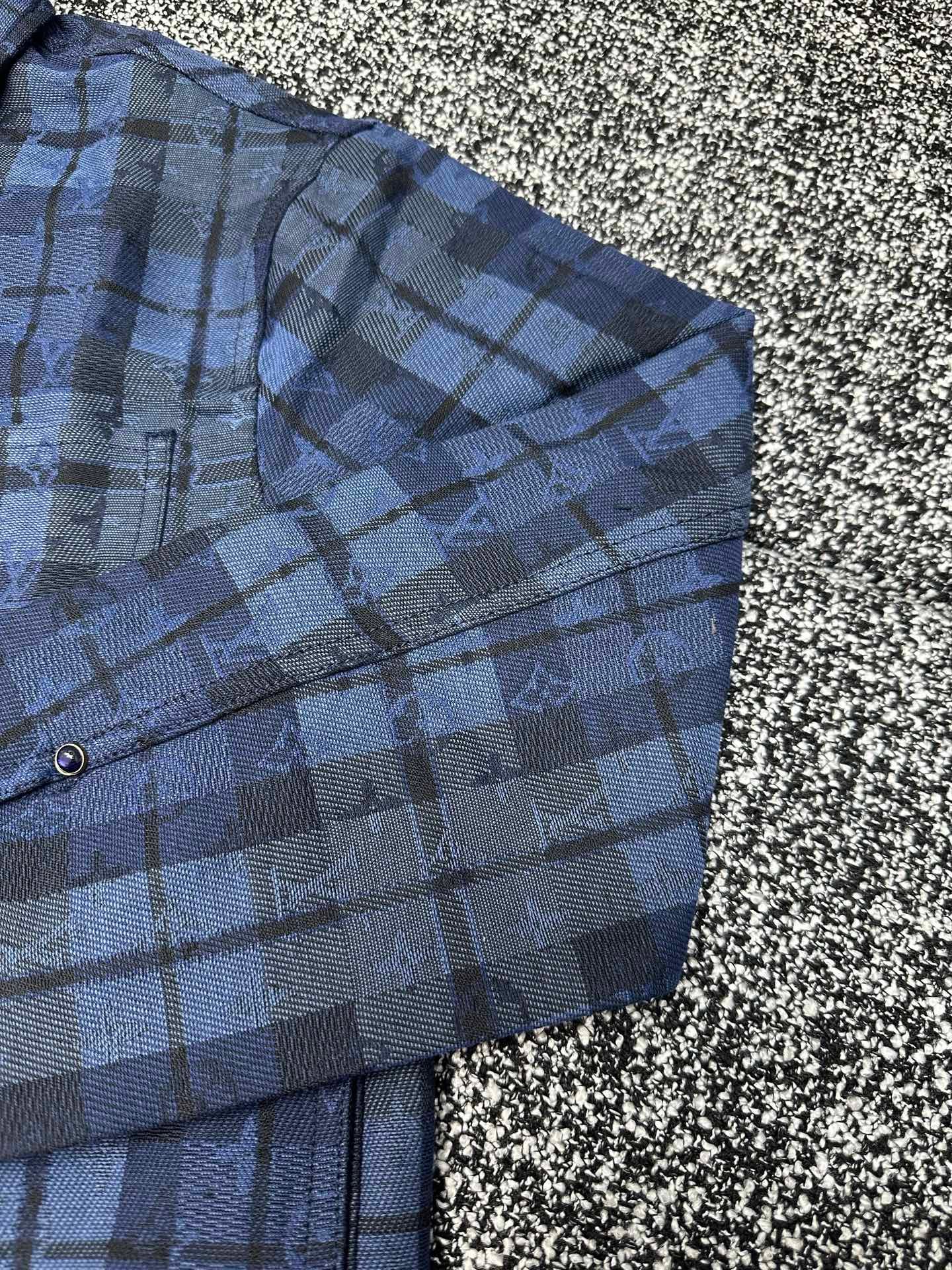 Louis Vuitton Monogram Tartan Denim Overshirt 110603 - Image 5