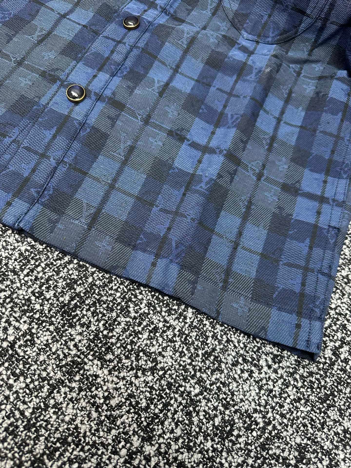 Louis Vuitton Monogram Tartan Denim Overshirt 110603 - Image 8
