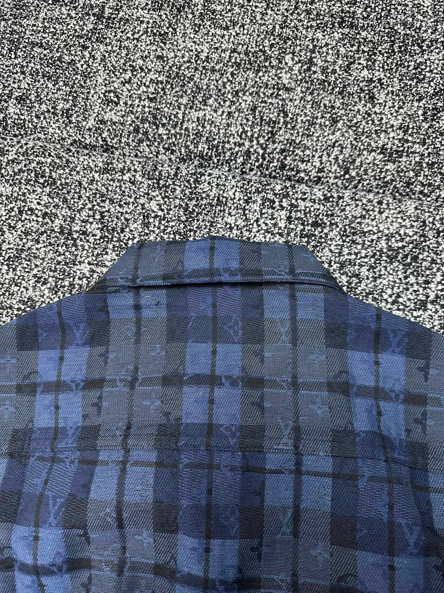 Louis Vuitton Monogram Tartan Denim Overshirt 110603 - Image 9