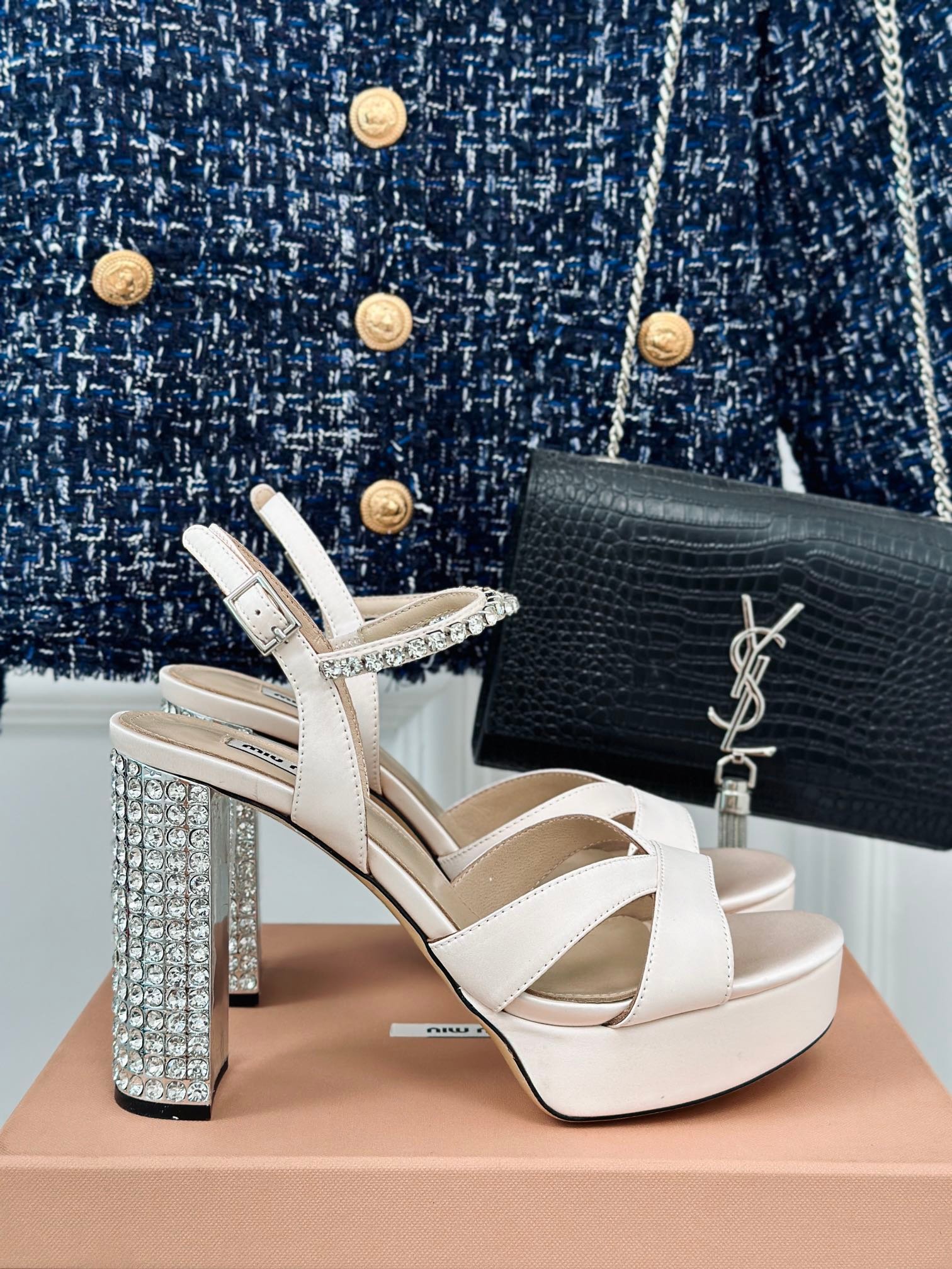 MIU MIU Beaded Thick-Topped Sandals L110511 - Image 5