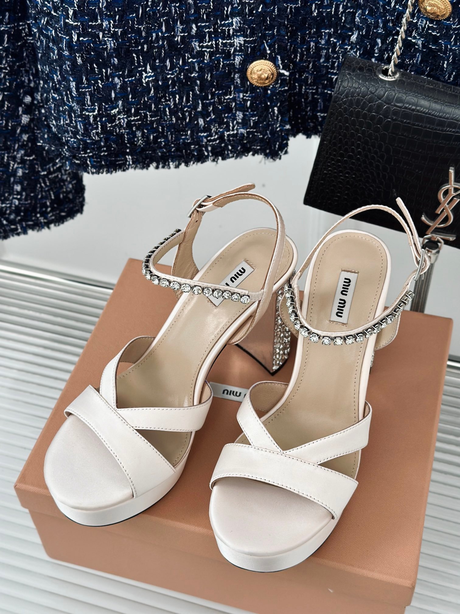 MIU MIU Beaded Thick-Topped Sandals L110511 - Image 4