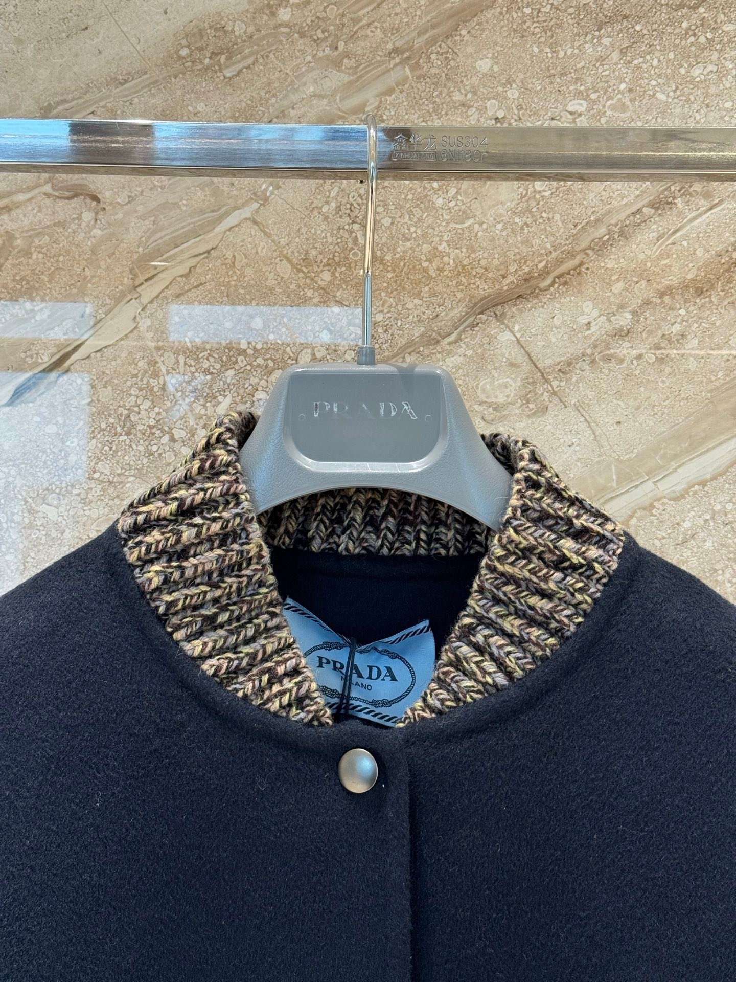 Prada knit-trimmed Wool Bomber Jacket D110702 - Image 6