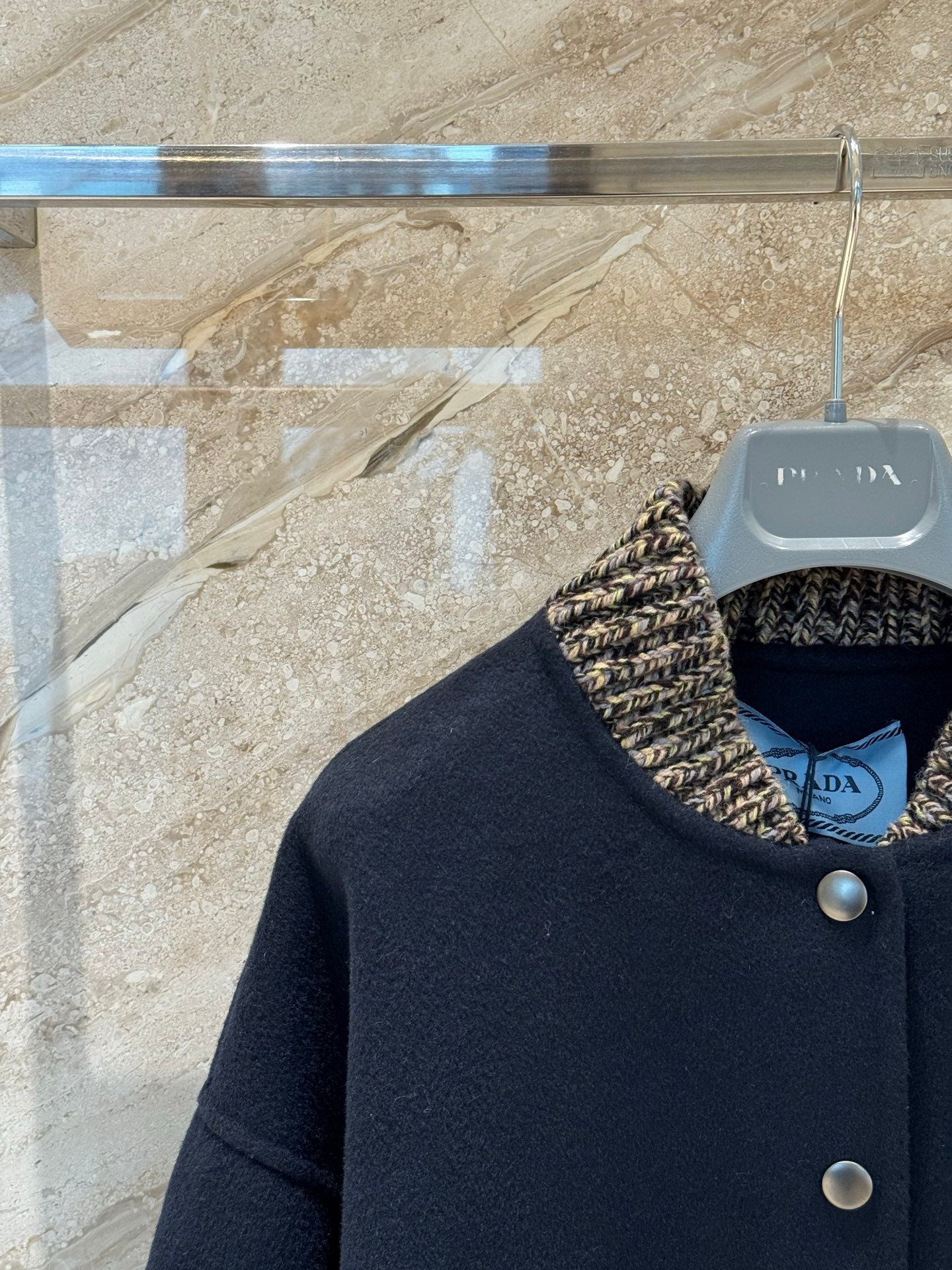 Prada knit-trimmed Wool Bomber Jacket D110702 - Image 5