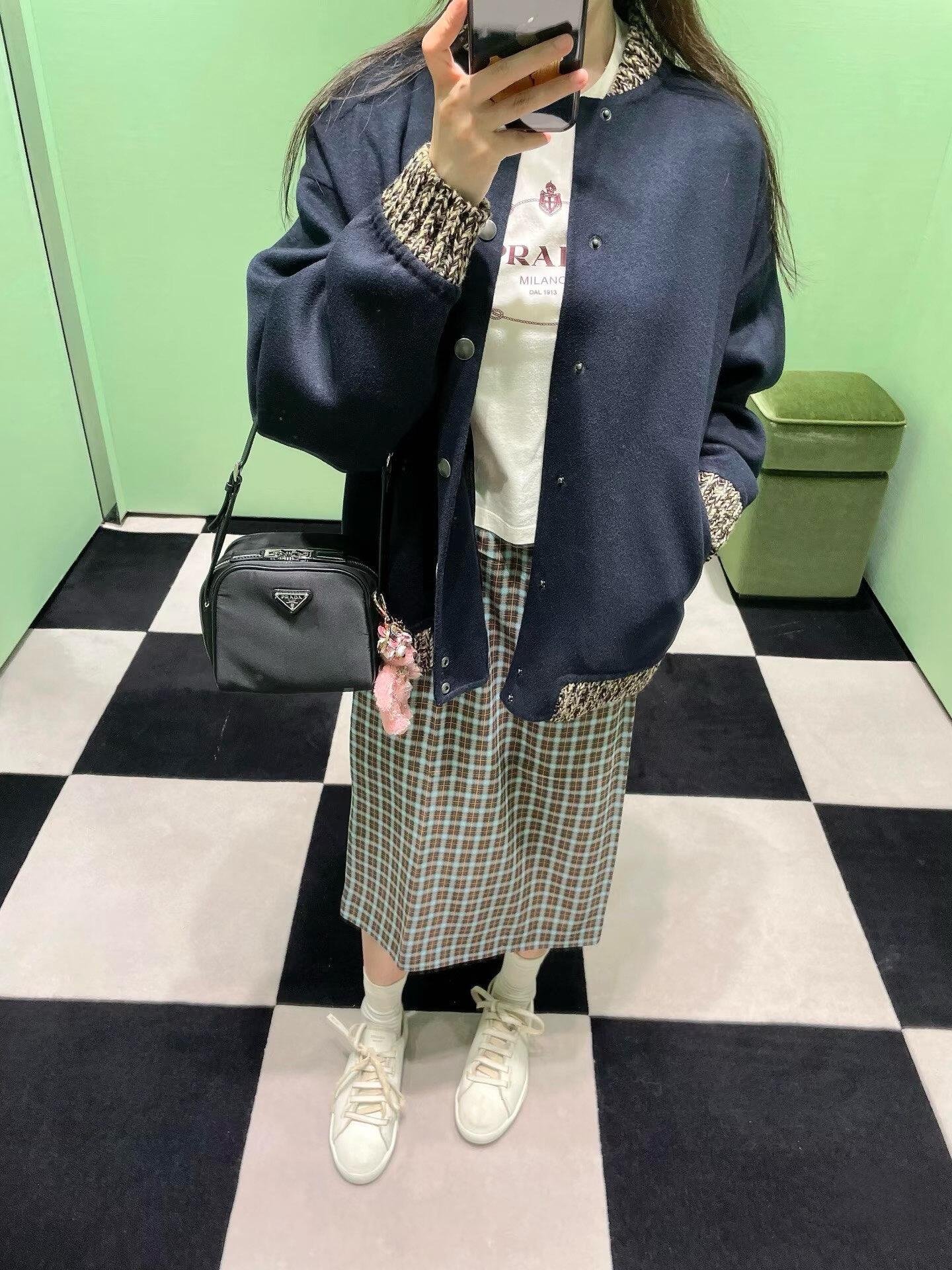 Prada knit-trimmed Wool Bomber Jacket D110702 - Image 7