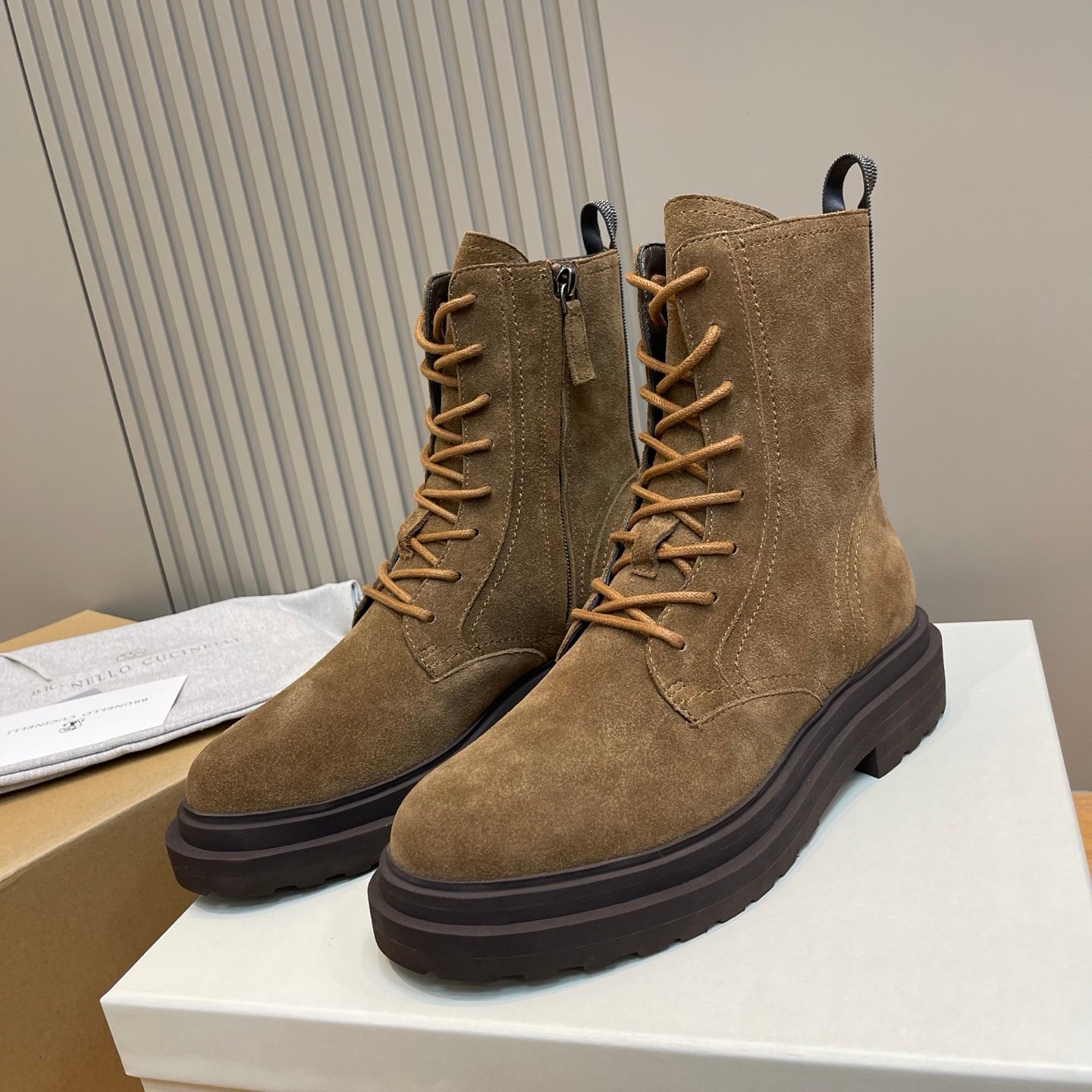 Brunello cucinelli Suede combat boots L110704 - Image 8