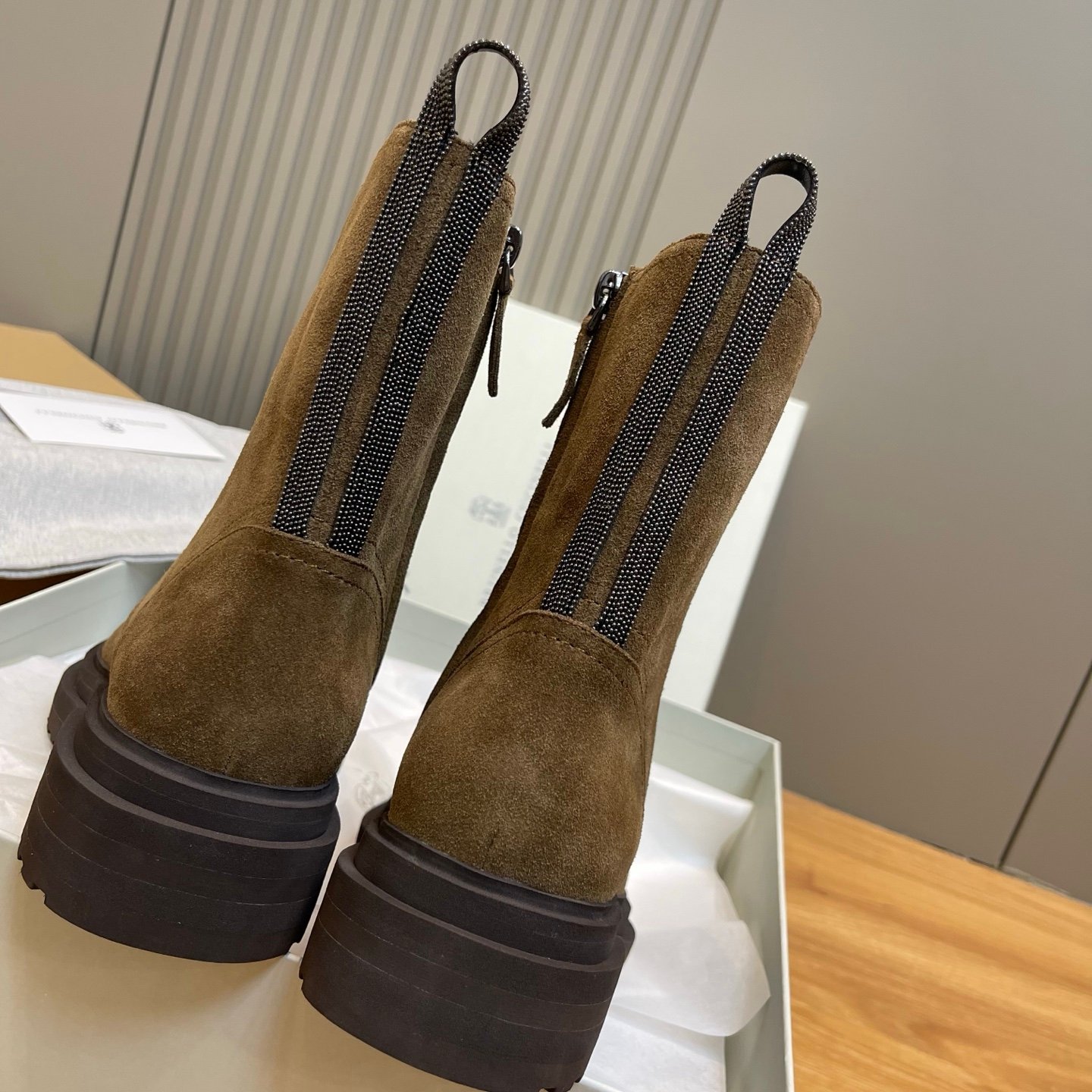 Brunello cucinelli Suede combat boots L110704 - Image 7