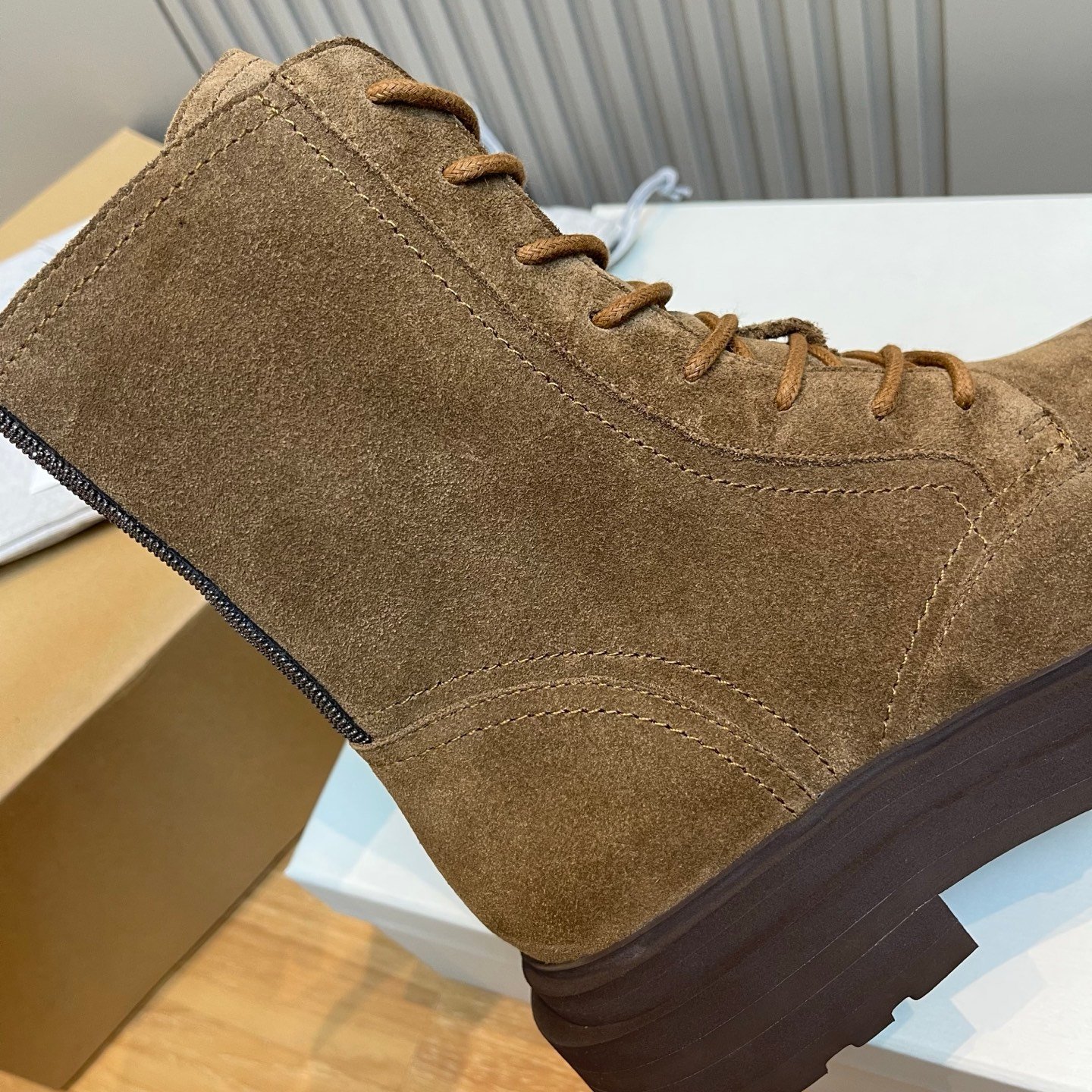 Brunello cucinelli Suede combat boots L110704 - Image 5