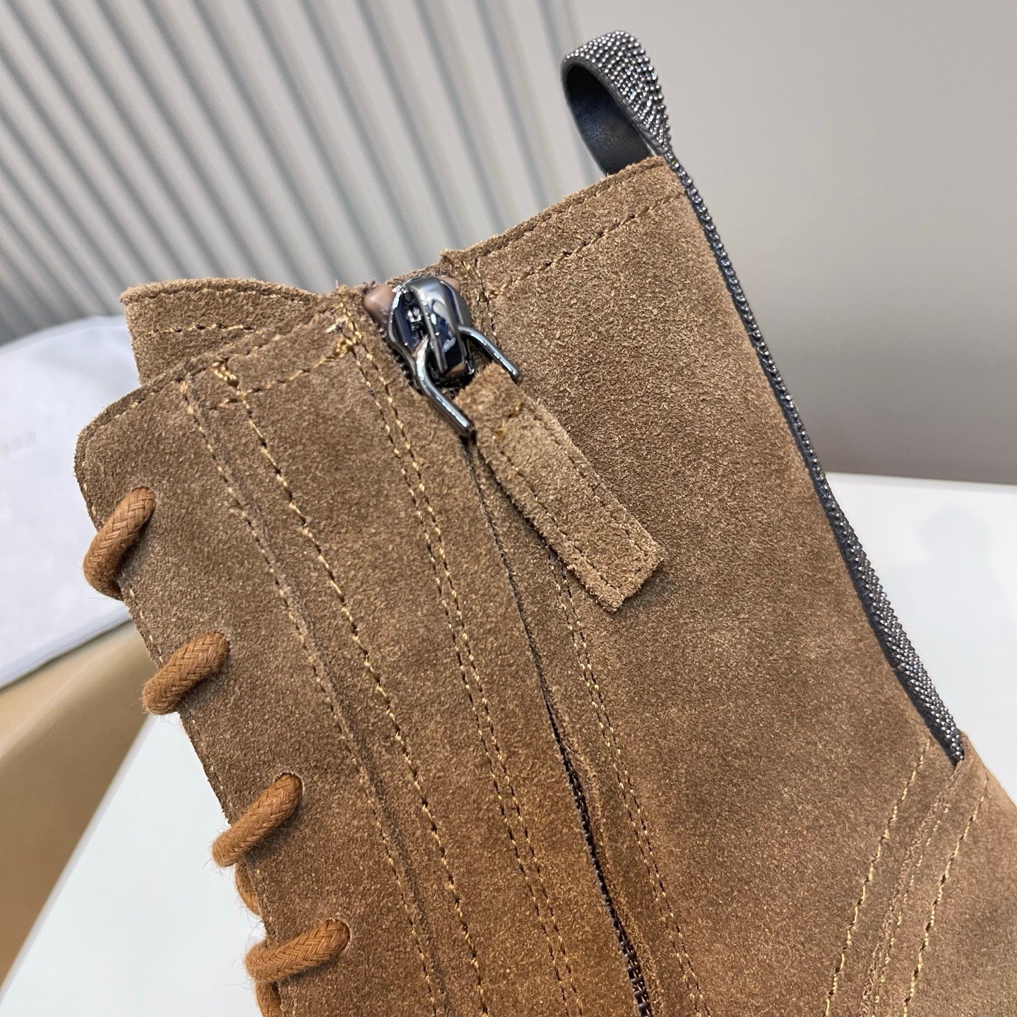 Brunello cucinelli Suede combat boots L110704 - Image 4