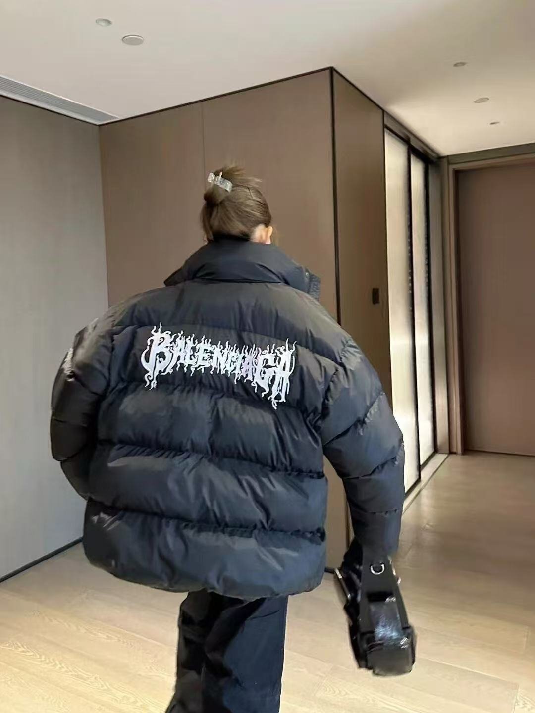 Balenciaga BB Puffer Jacket Black 110704 - Image 9