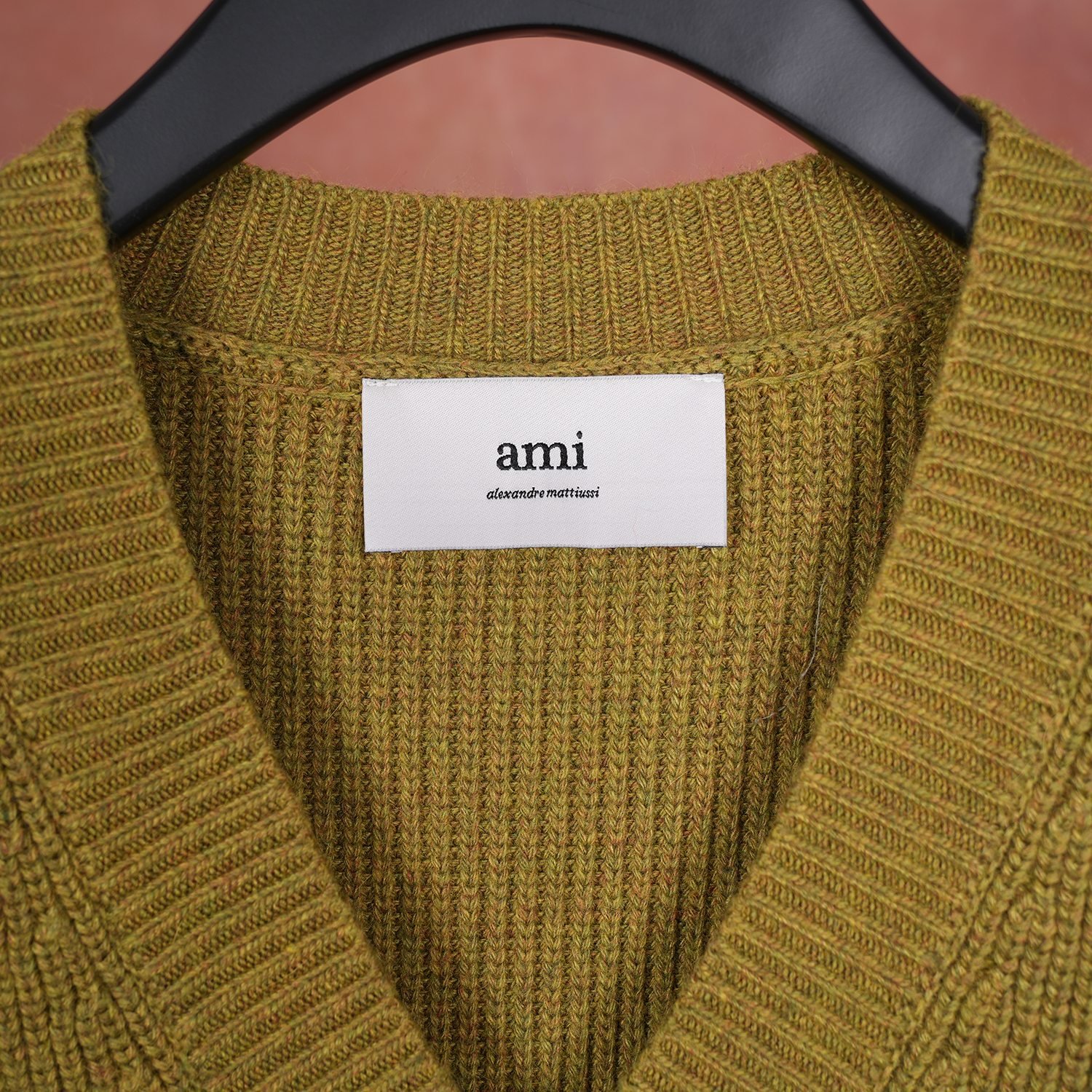 Ami Paris Striped sleeve v-neck knit sweater D110802 - Image 7