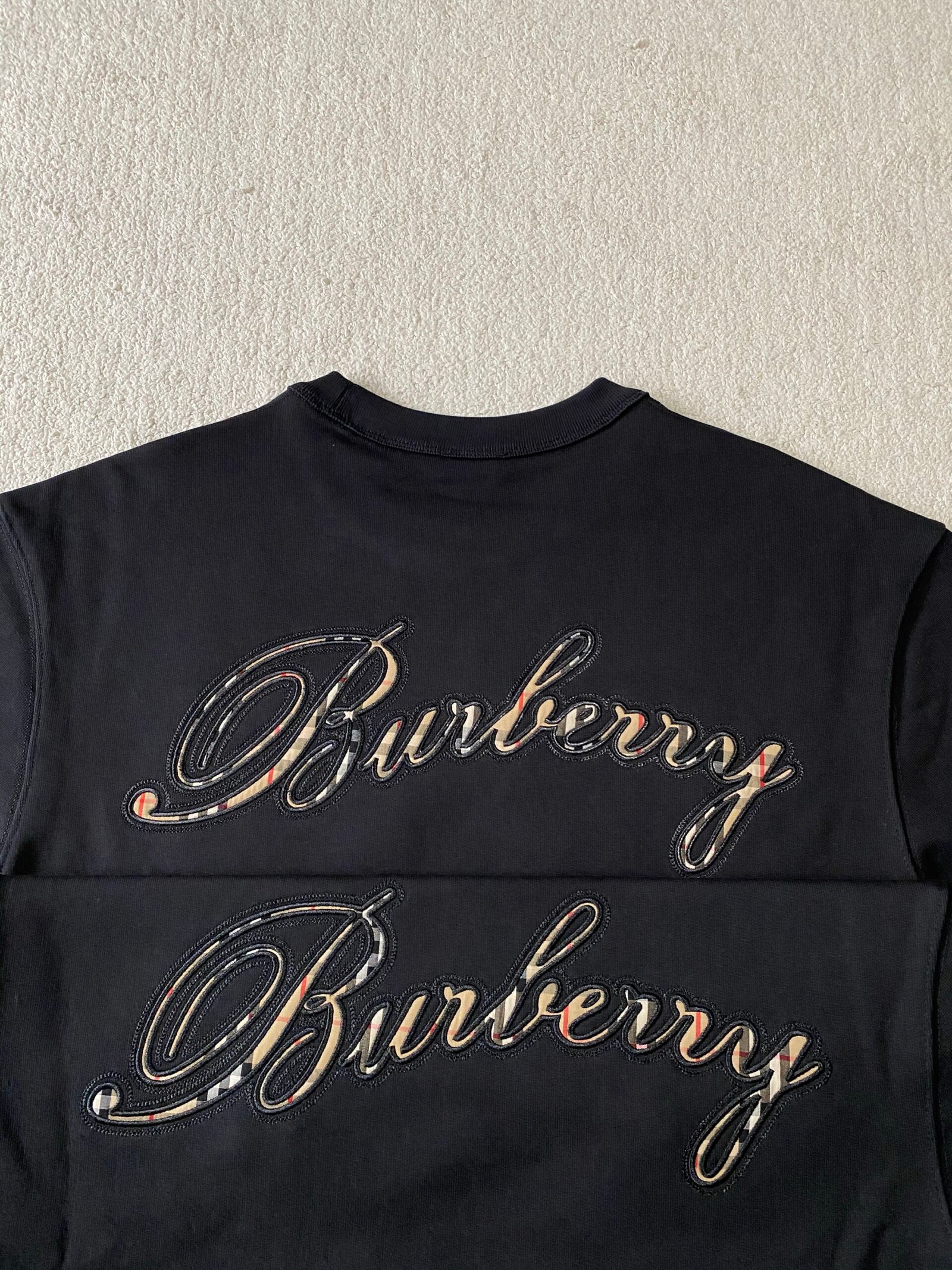 Burberry check pattern crew neck short sleeve shirt 110705 - Image 5