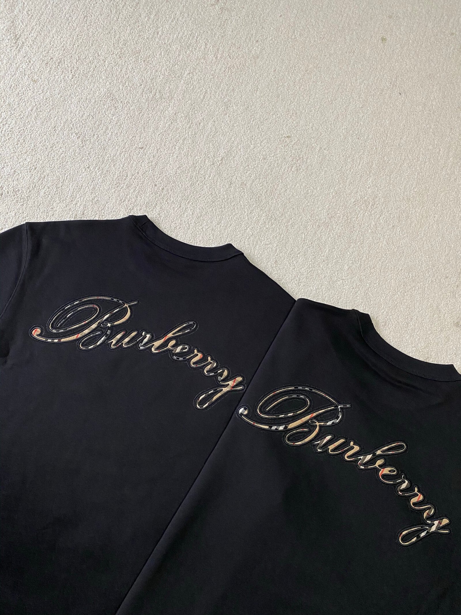 Burberry check pattern crew neck short sleeve shirt 110705 - Image 6