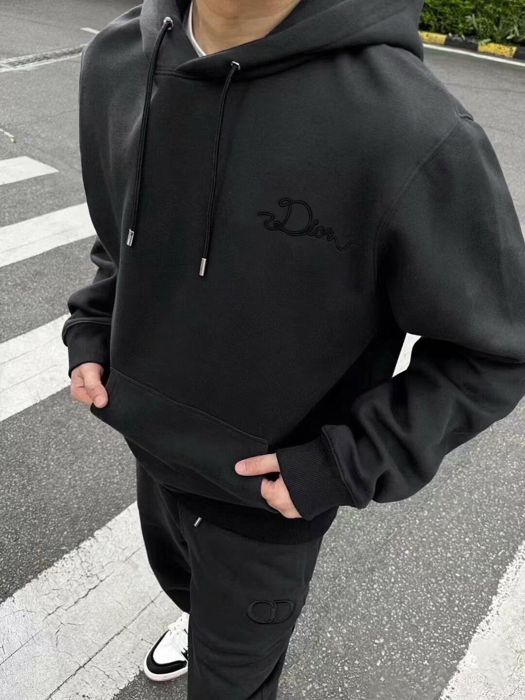 Dior CD Icon Hooded Sweatshirt Black 111001 - Image 8